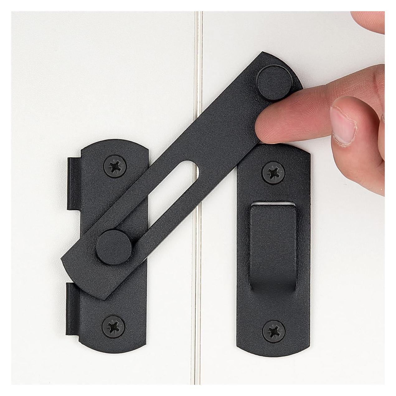 Cerradura de Puerta Deslizante INIRET Acero Inoxidable Negro Mate