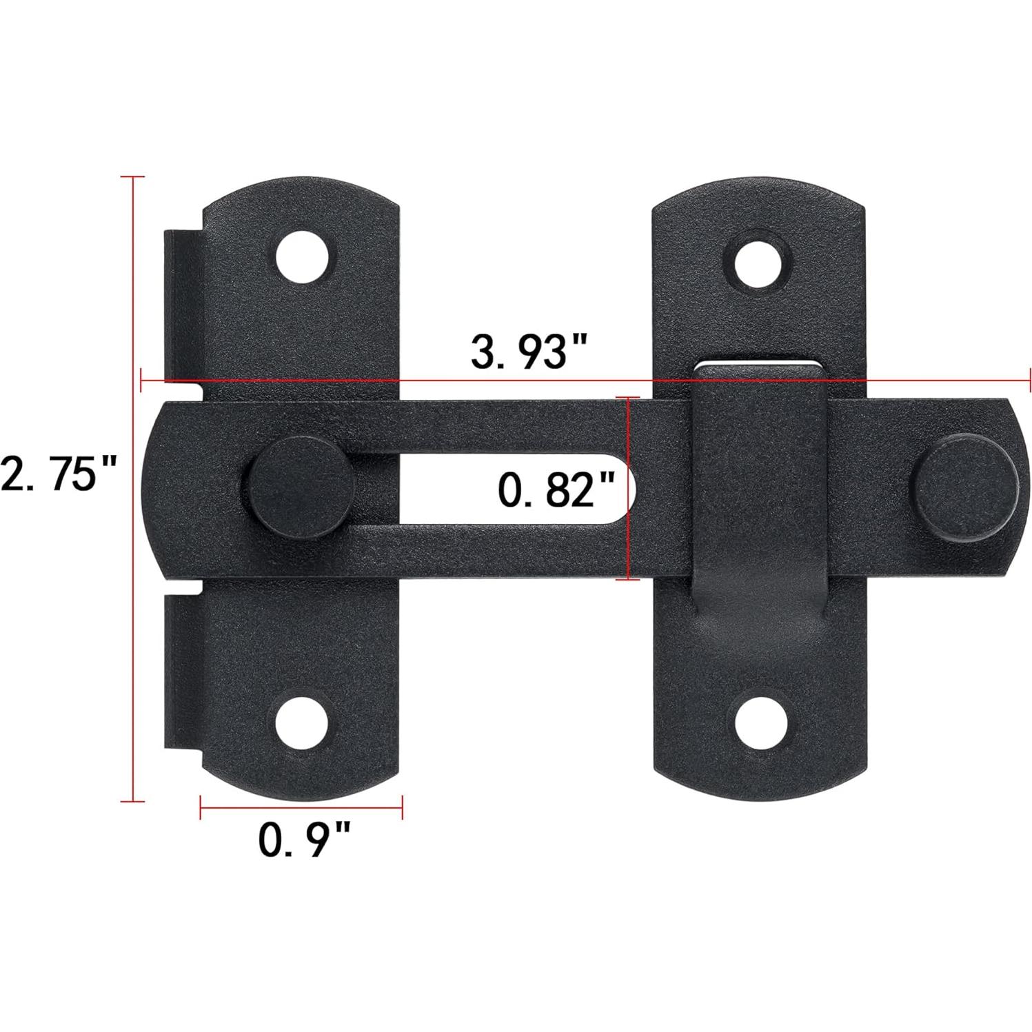 Cerradura de Puerta Deslizante INIRET Acero Inoxidable Negro Mate