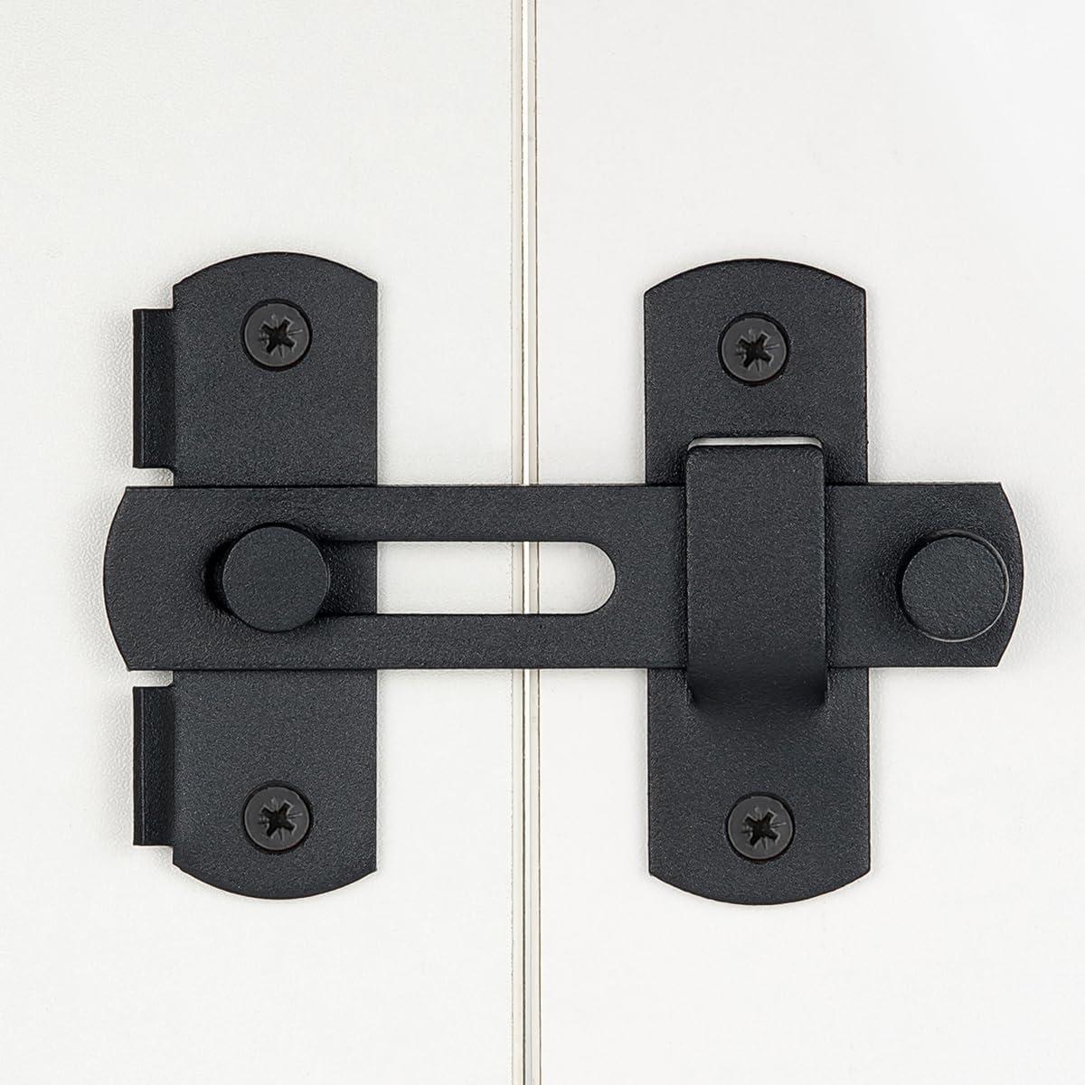 Cerradura de Puerta Deslizante INIRET Acero Inoxidable Negro Mate