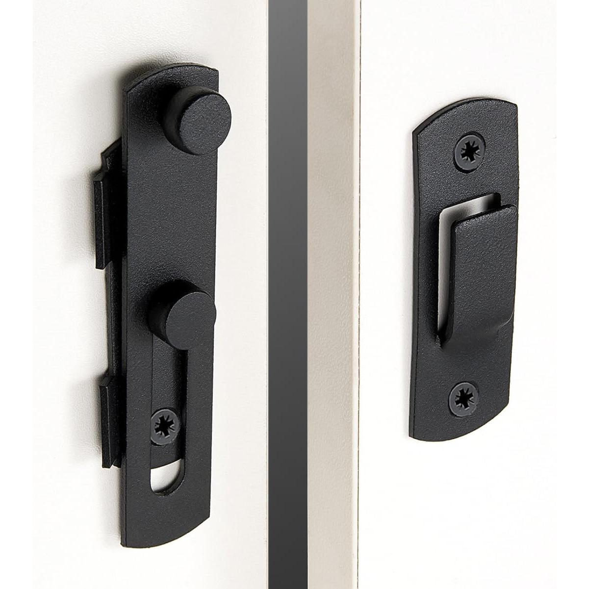 Cerradura de Puerta Deslizante INIRET Acero Inoxidable Negro Mate