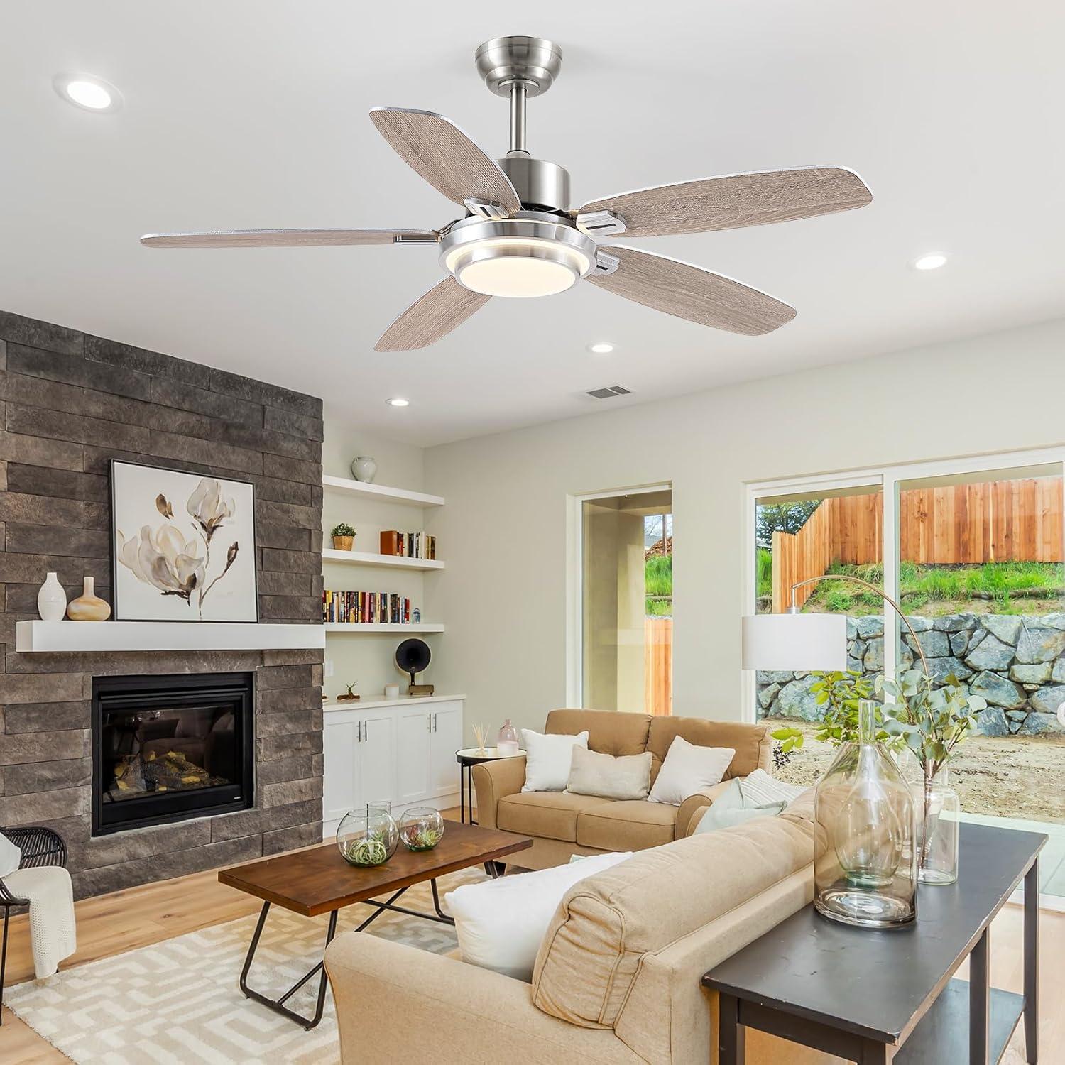 Ventilador de Techo Hounberi 50" con Luz LED RGB y Control Remoto