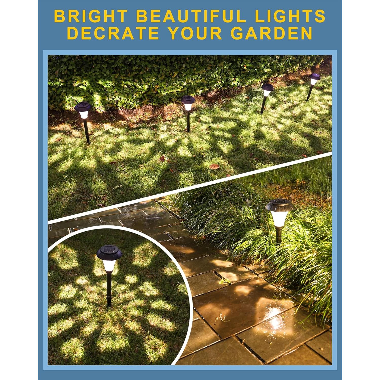 Luces Solares para Jardín LAMTREE, Paquete de 6, Impermeables
