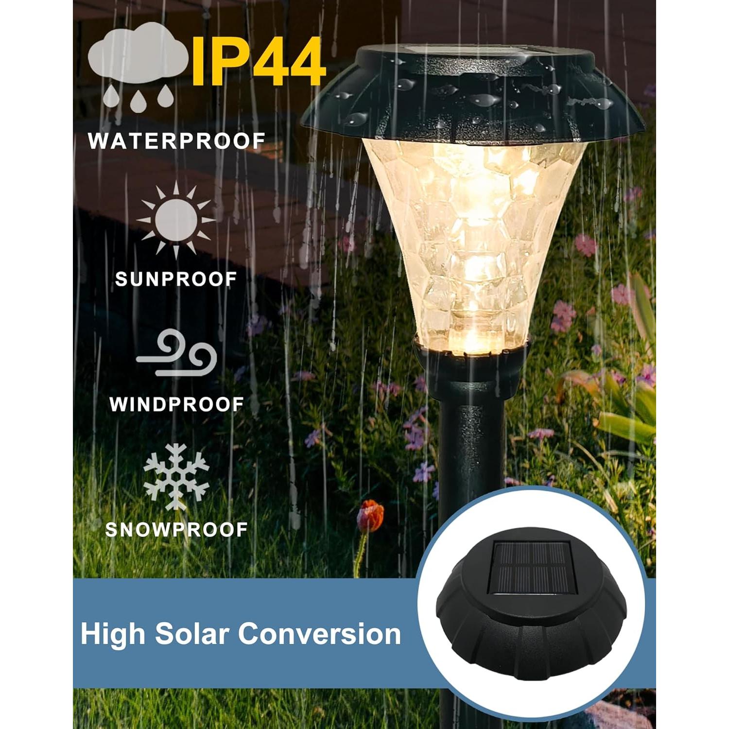 Luces Solares para Jardín LAMTREE, Paquete de 6, Impermeables