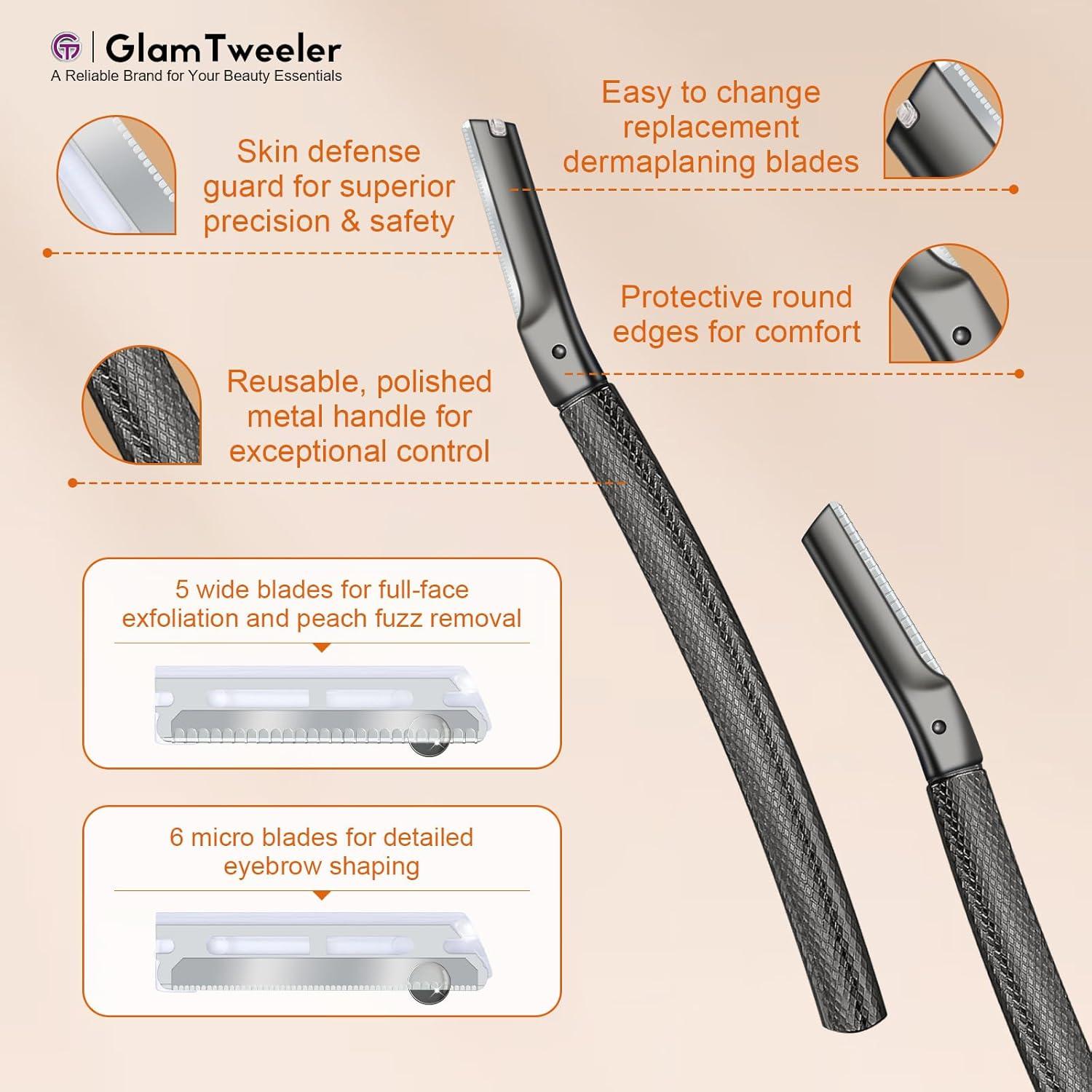 Kit de Cuchillas para Rostro y Cejas GlamTweeler - 11 Piezas