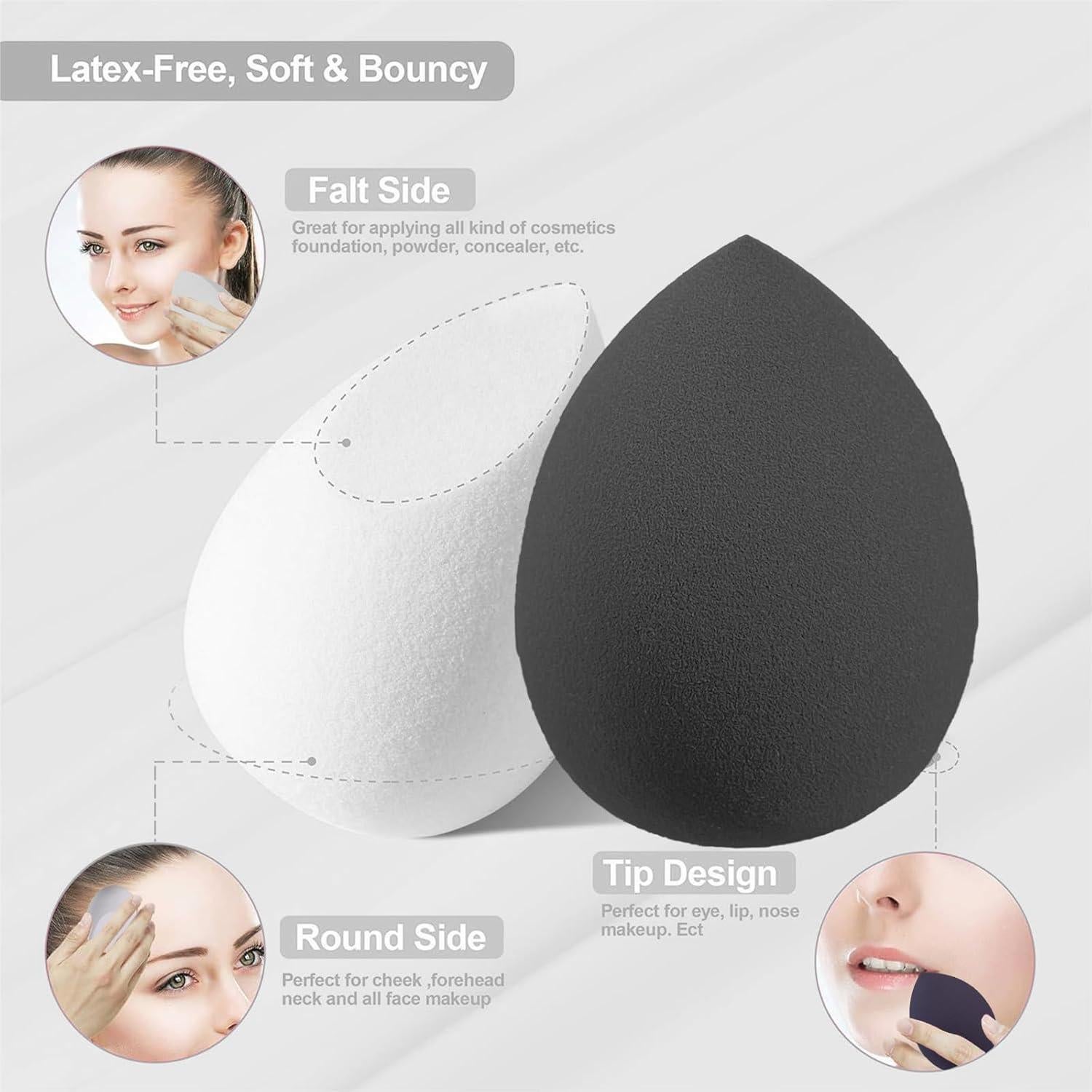 Juego de Esponjas de Maquillaje 14 Pcs ElegGlo Multicolores