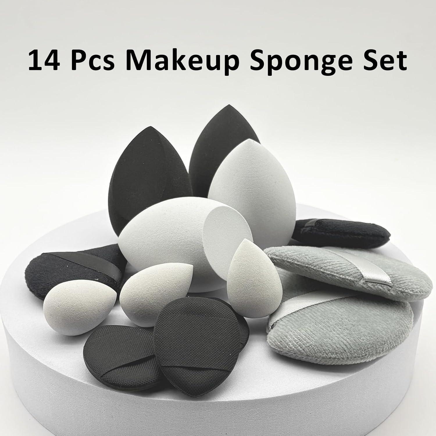 Juego de Esponjas de Maquillaje 14 Pcs ElegGlo Multicolores