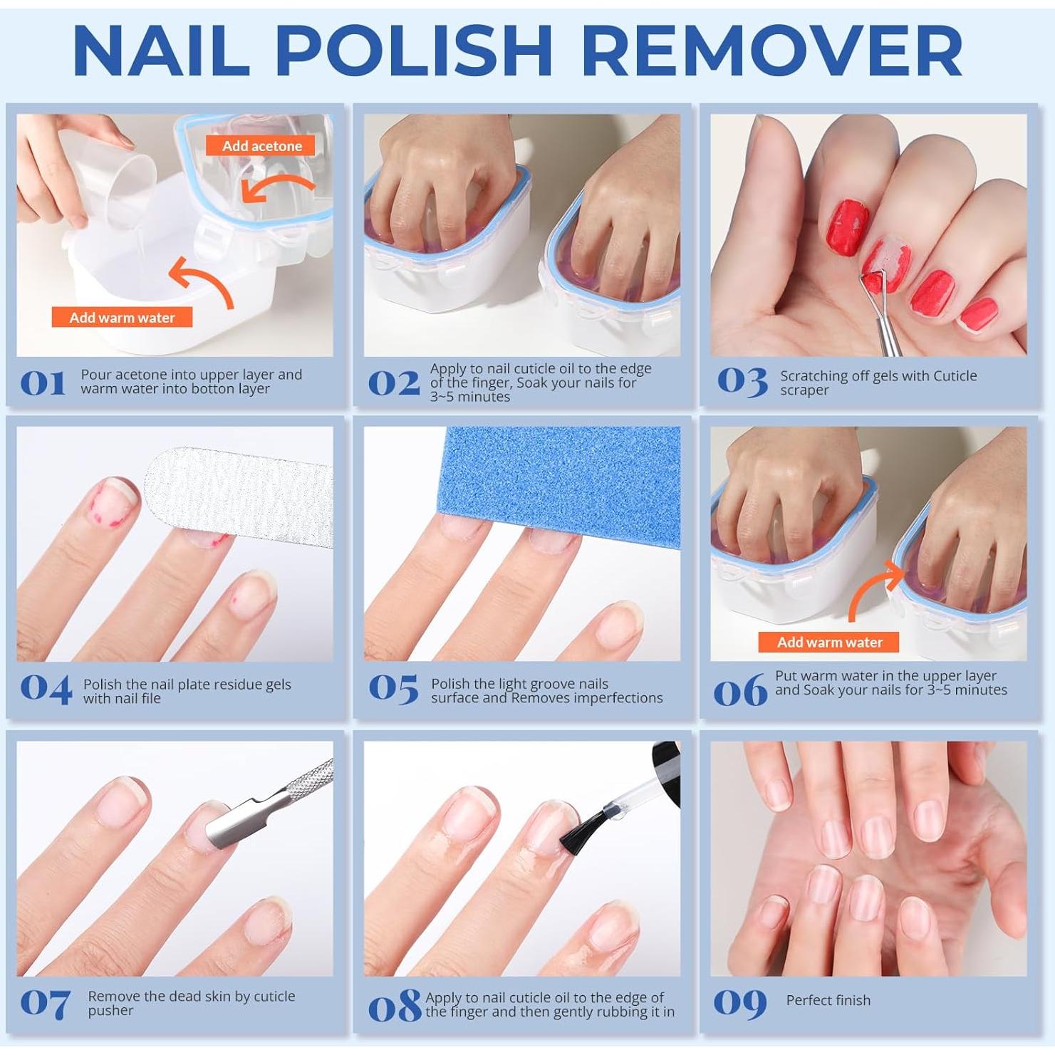 Kit de Cuencos para Remojar Uñas Teenitor 10 Piezas