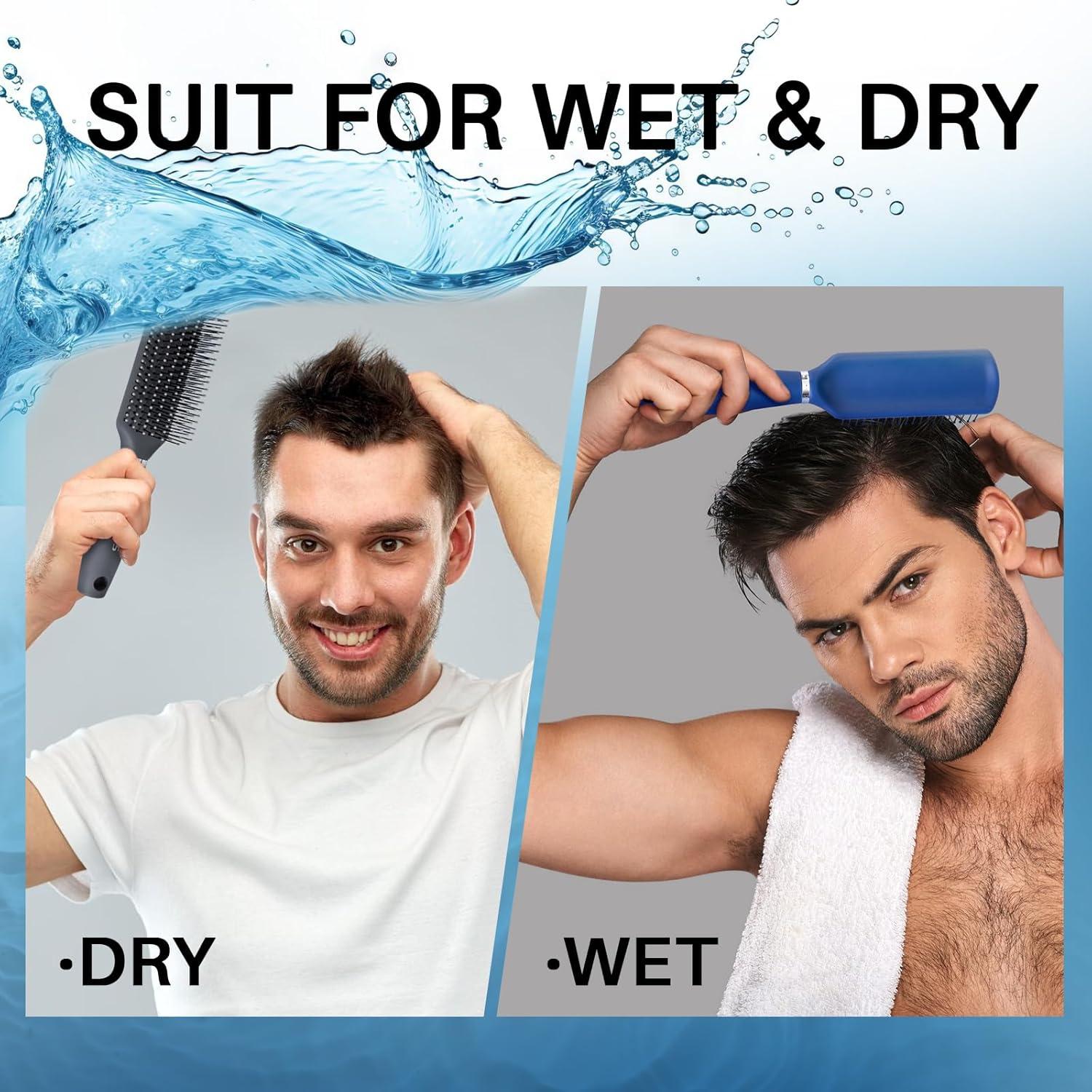 Cepillo desenredante RHOS para hombres - Azul, 20 cm