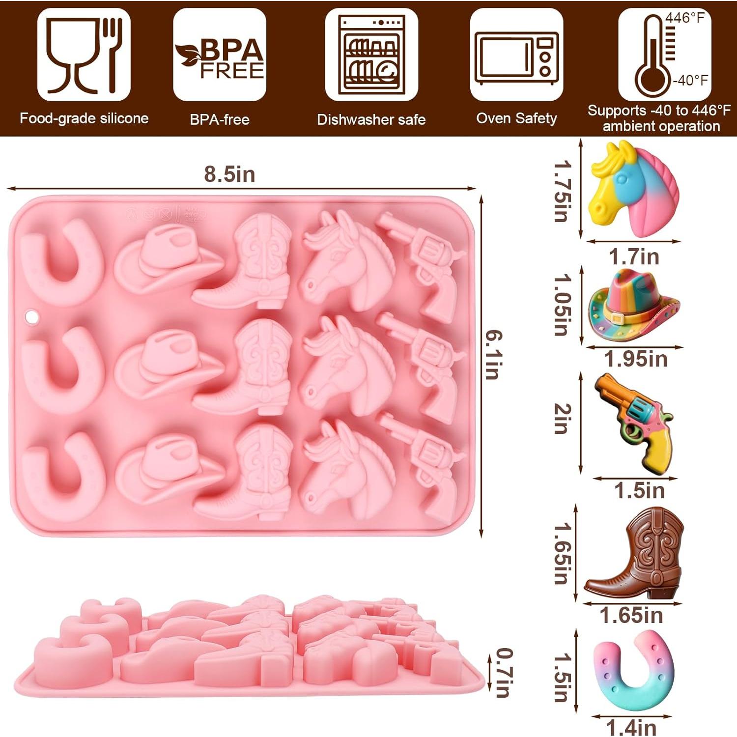 Moldes de Chocolate Palksky Vaquero 2Pcs Silicona Antiadherente