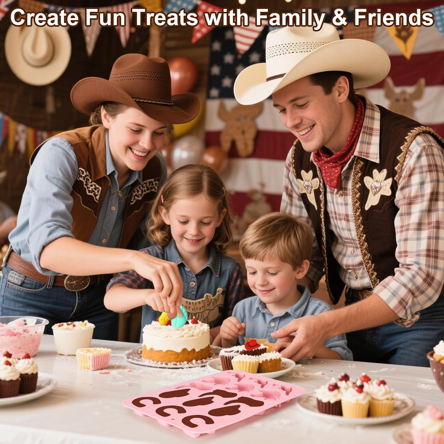 Moldes de Chocolate Palksky Vaquero 2Pcs Silicona Antiadherente