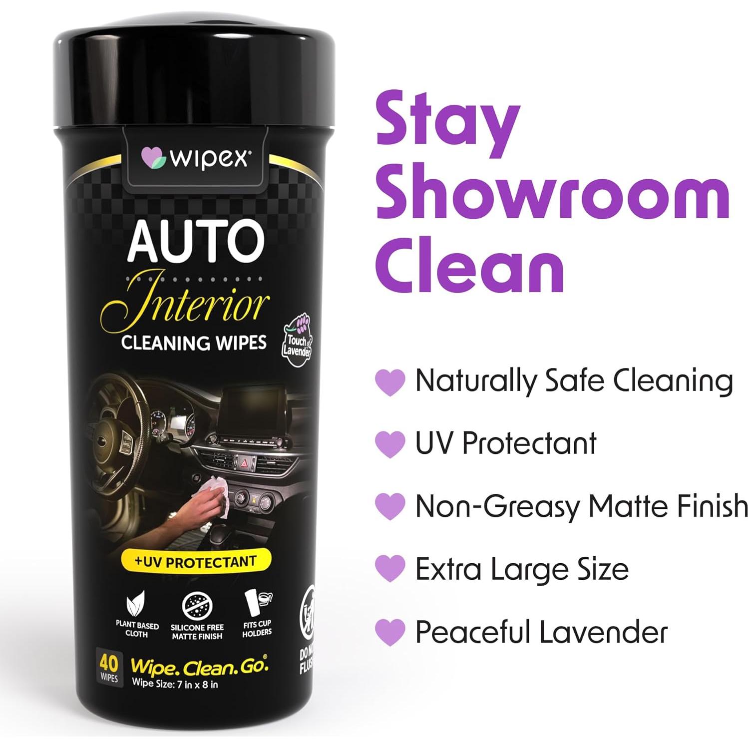 Toallitas de Limpieza para Interiores de Auto Wipex 40Ct