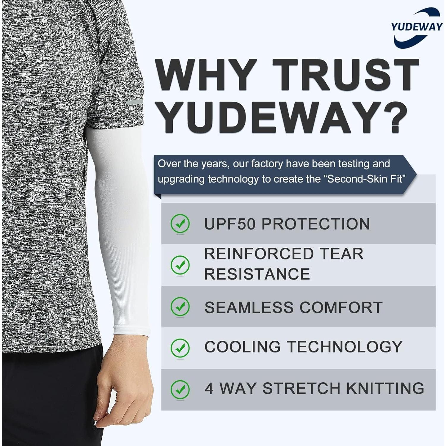 Mangas de Compresión UV YUDEWAY para Hombres y Mujeres - 4 Pairs