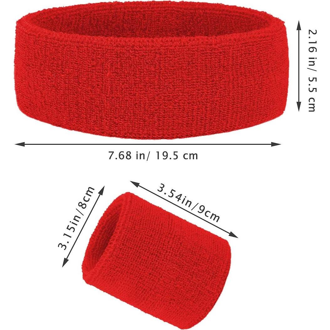 Juego de Muñequera y Diadema BEFORYOU Algodón Rojo Brillante