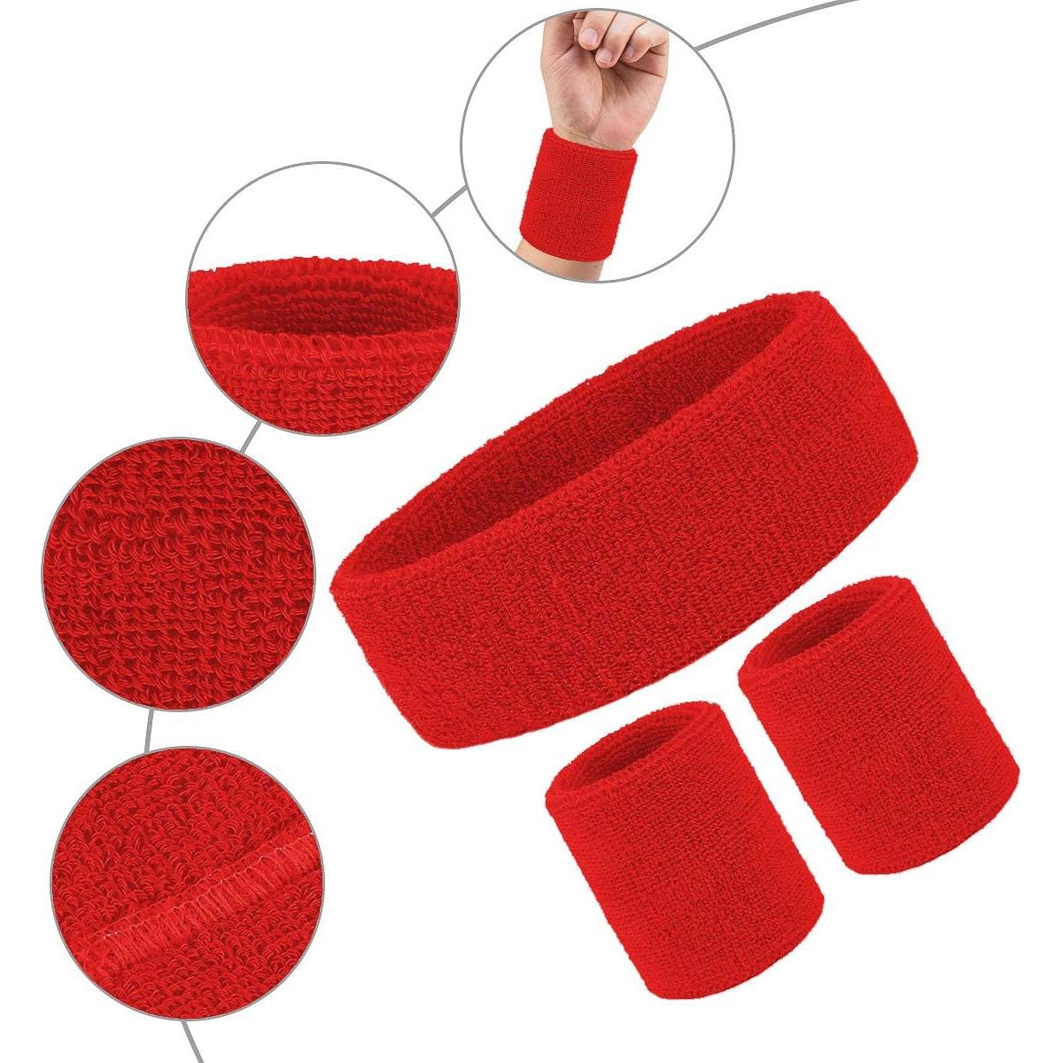 Juego de Muñequera y Diadema BEFORYOU Algodón Rojo Brillante