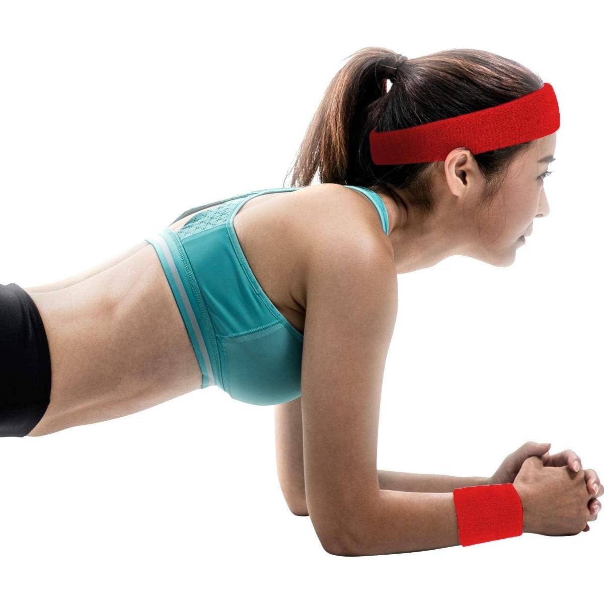 Juego de Muñequera y Diadema BEFORYOU Algodón Rojo Brillante