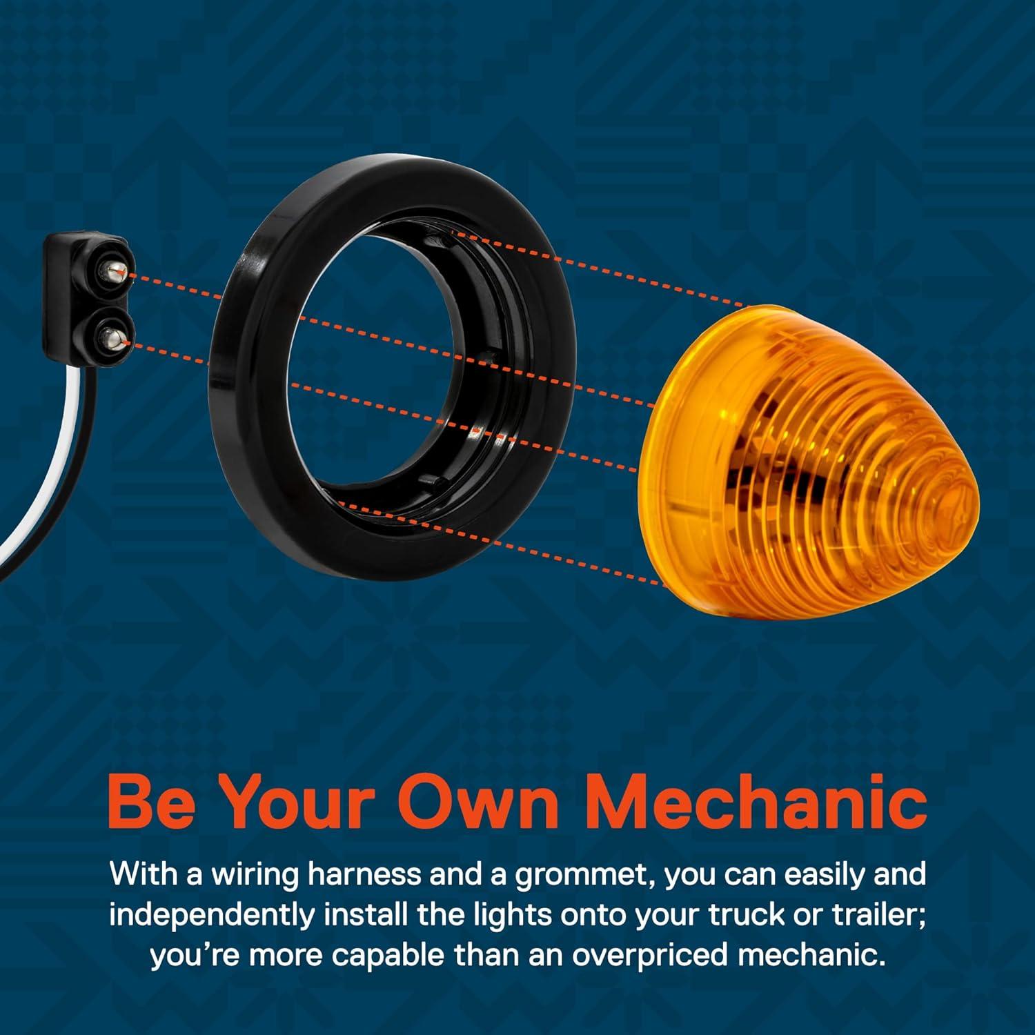 Luz Marcadora LED Redonda Ámbar 2" True Mods IP67