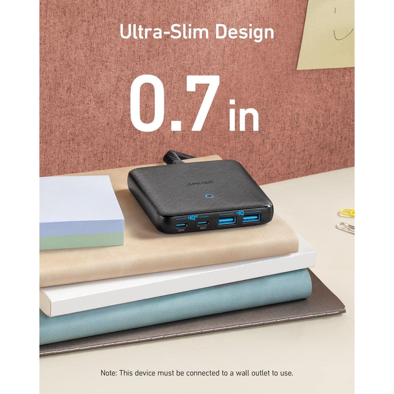 Cargador USB-C Anker 543 (65W II) 4 Puertos Rápido