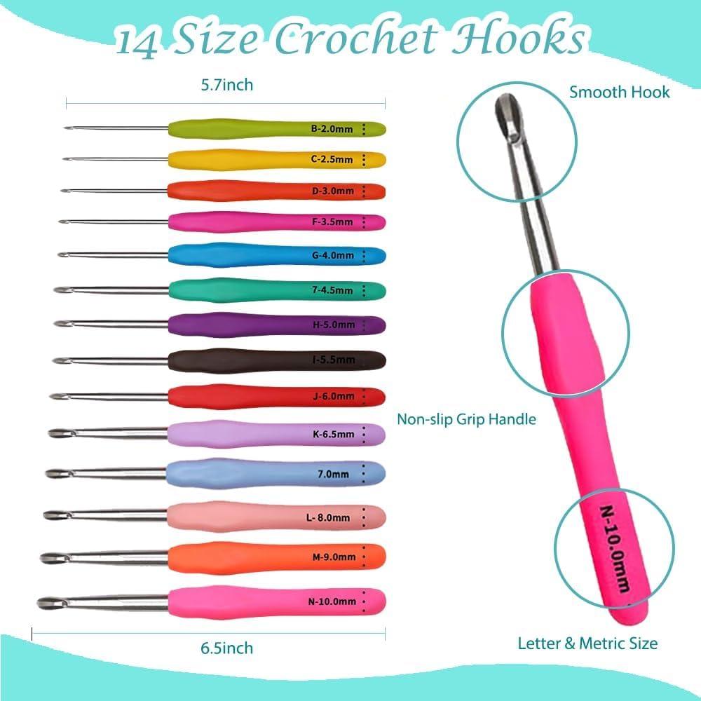 Kit de Crochet Yarniss para Principiantes con 14 Ganchos y 12 Ovillos