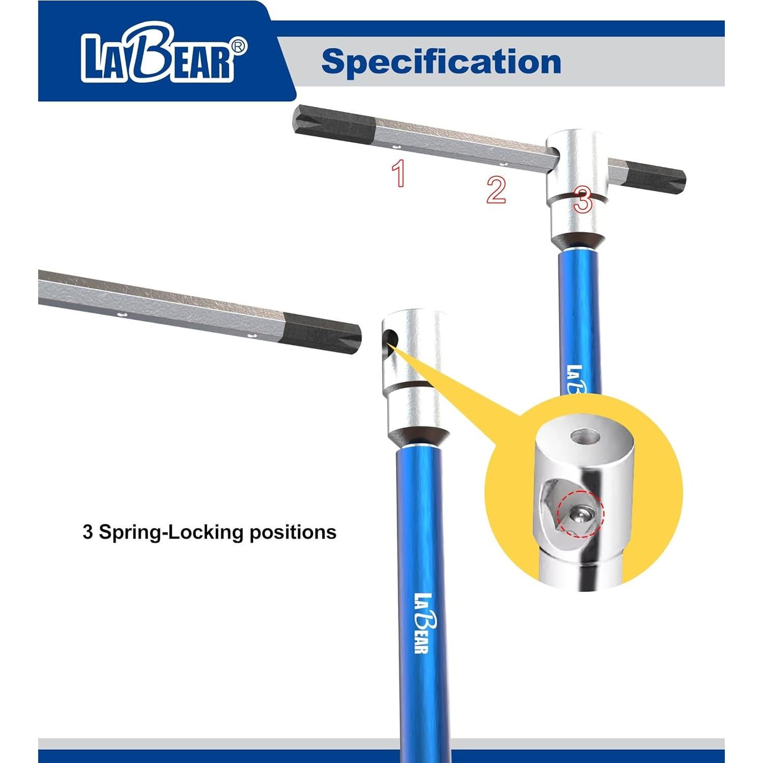 Juego de Llaves Allen T-Handle LABEAR 6 Piezas 2-8 mm