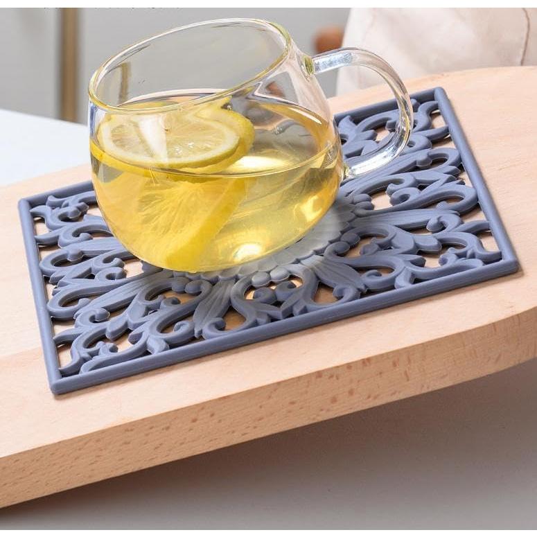 Trivetes de Silicona Zoyizi - Juego de 3 Cuadrados Azules