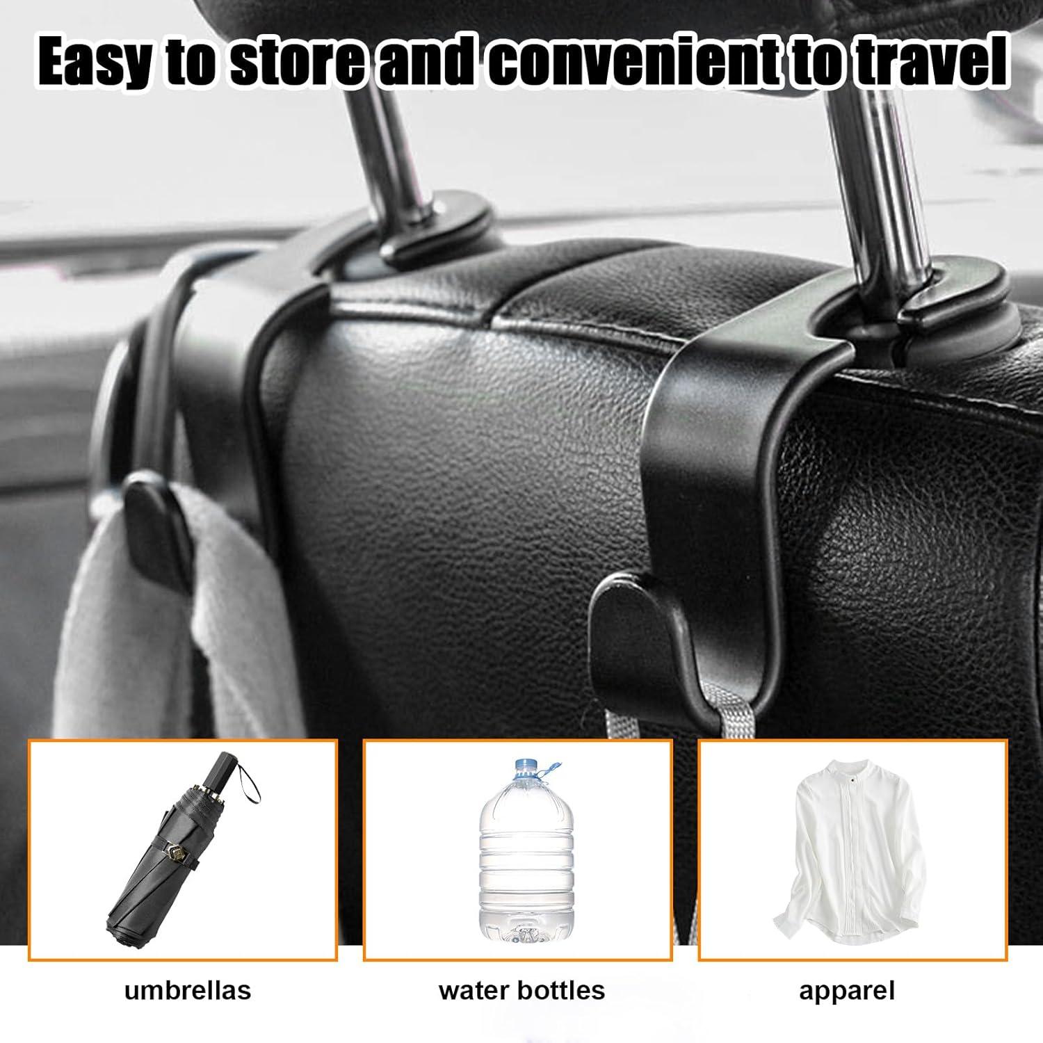 Ganchos para Reposacabezas de Asiento de Coche Ziciner 4 PCS Negro