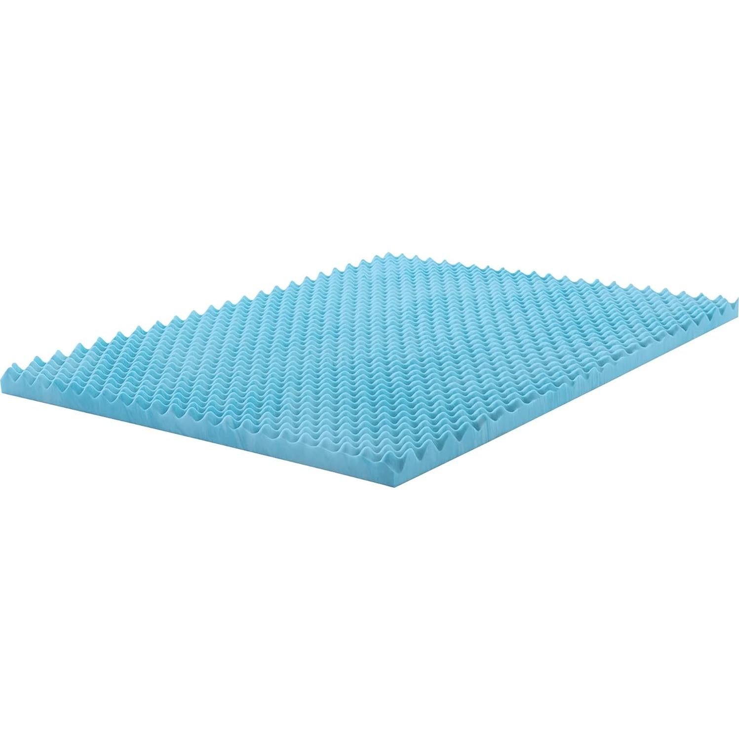 Toppers de Espuma de Memoria de Gel Zayton 2.54 cm Individual Azul