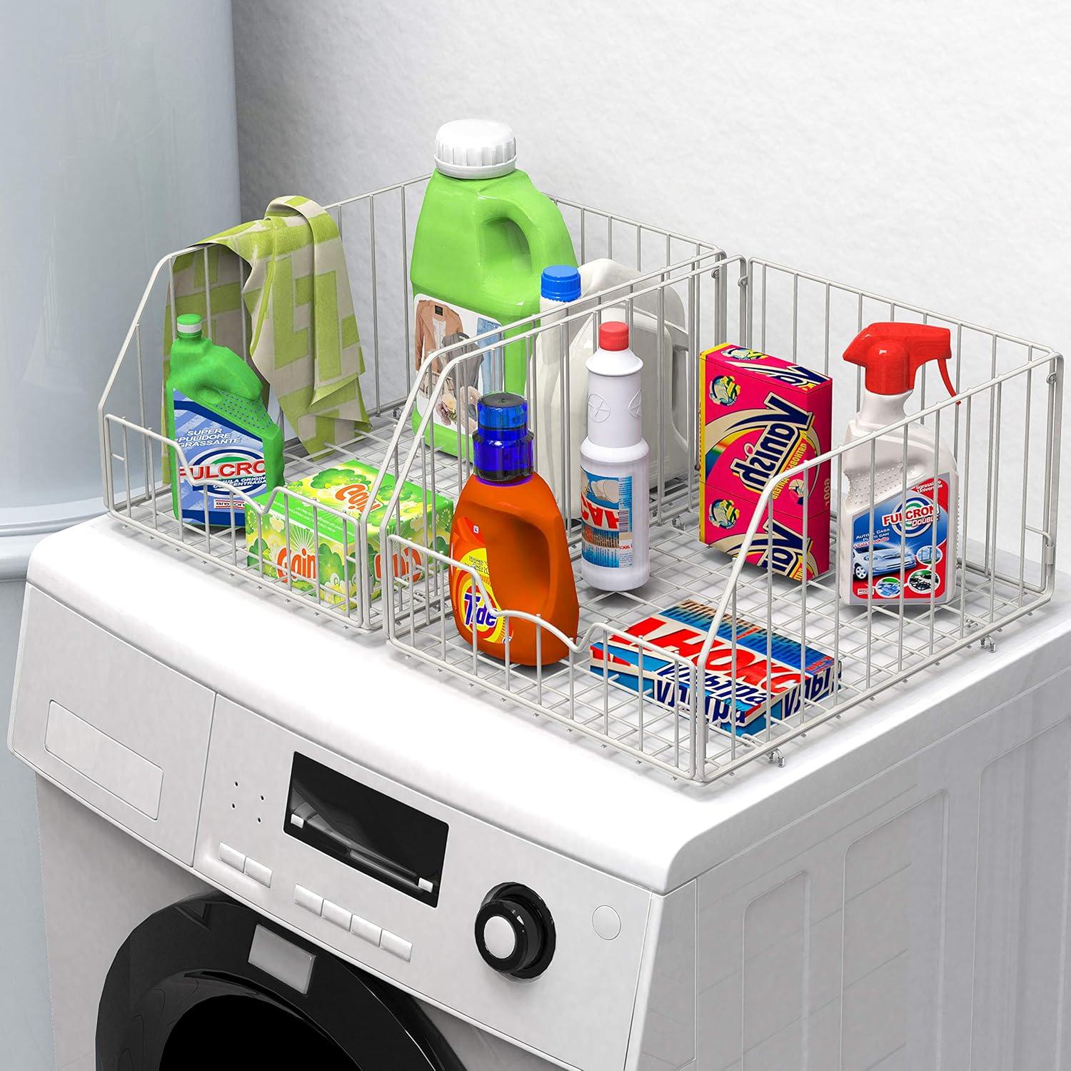 Cesta de Almacenamiento Apilable Simple Houseware 2 Pack 42.9x34x23 cm Blanco