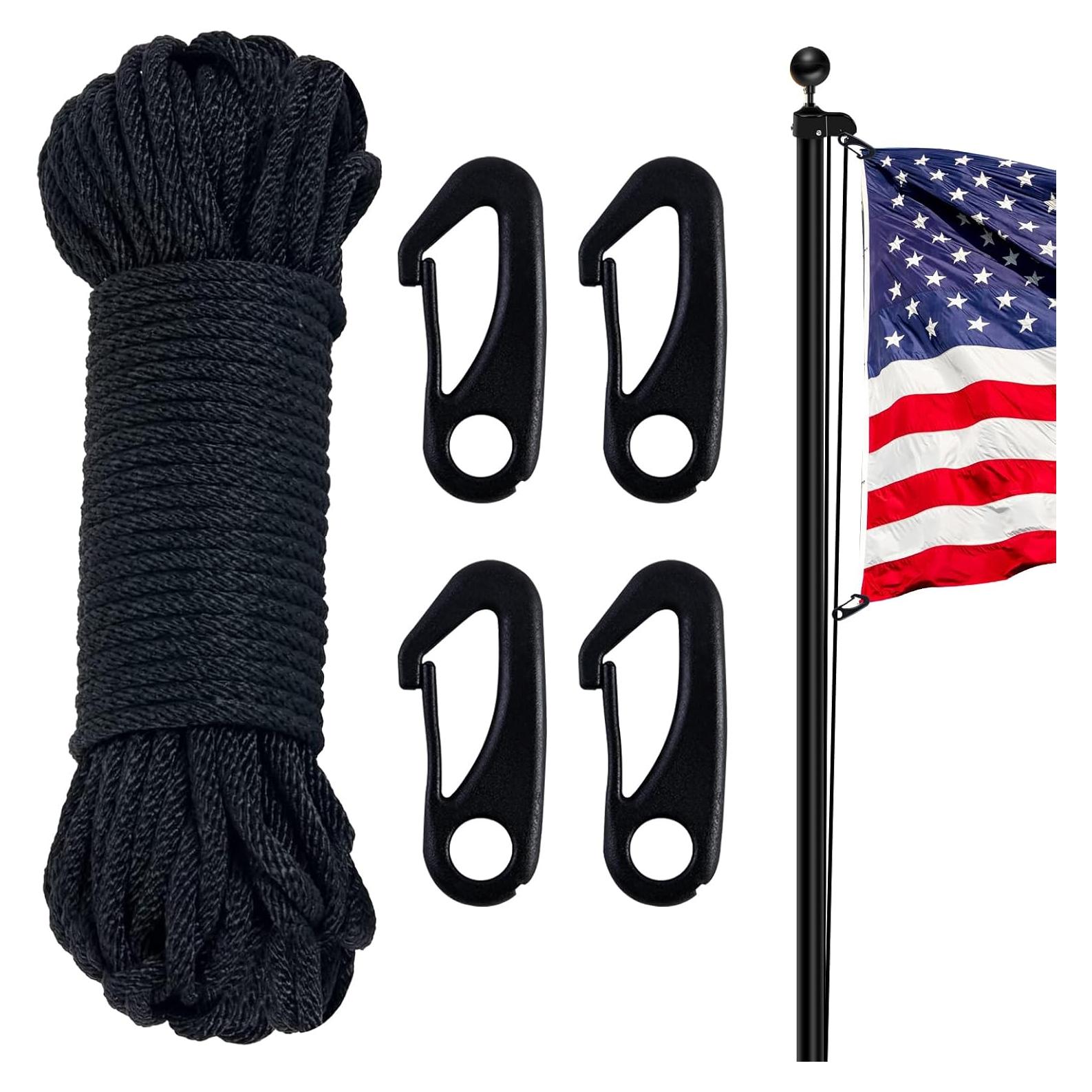 Kit de Cuerda para Asta de Bandera NQ 15 m Nylon con 4 Clips