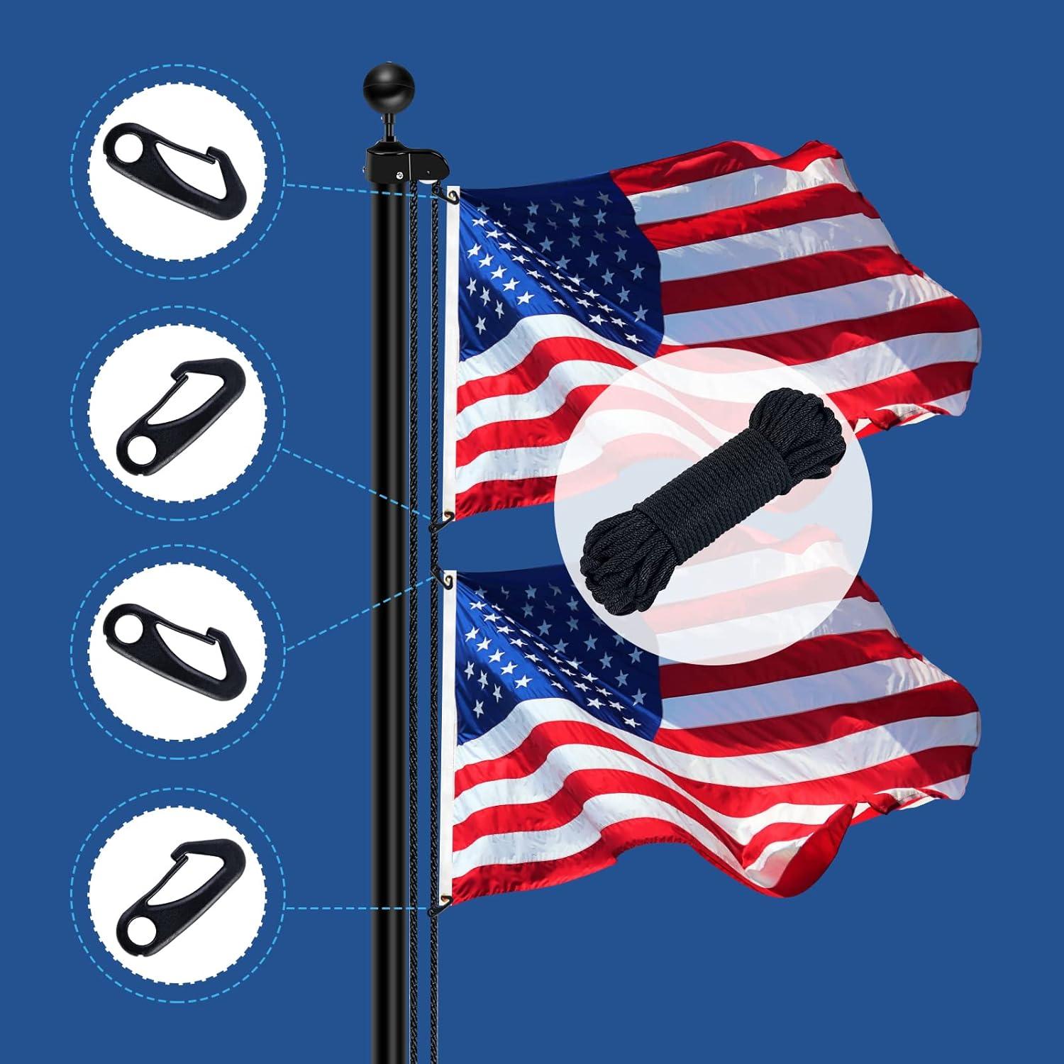 Kit de Cuerda para Asta de Bandera NQ 15 m Nylon con 4 Clips