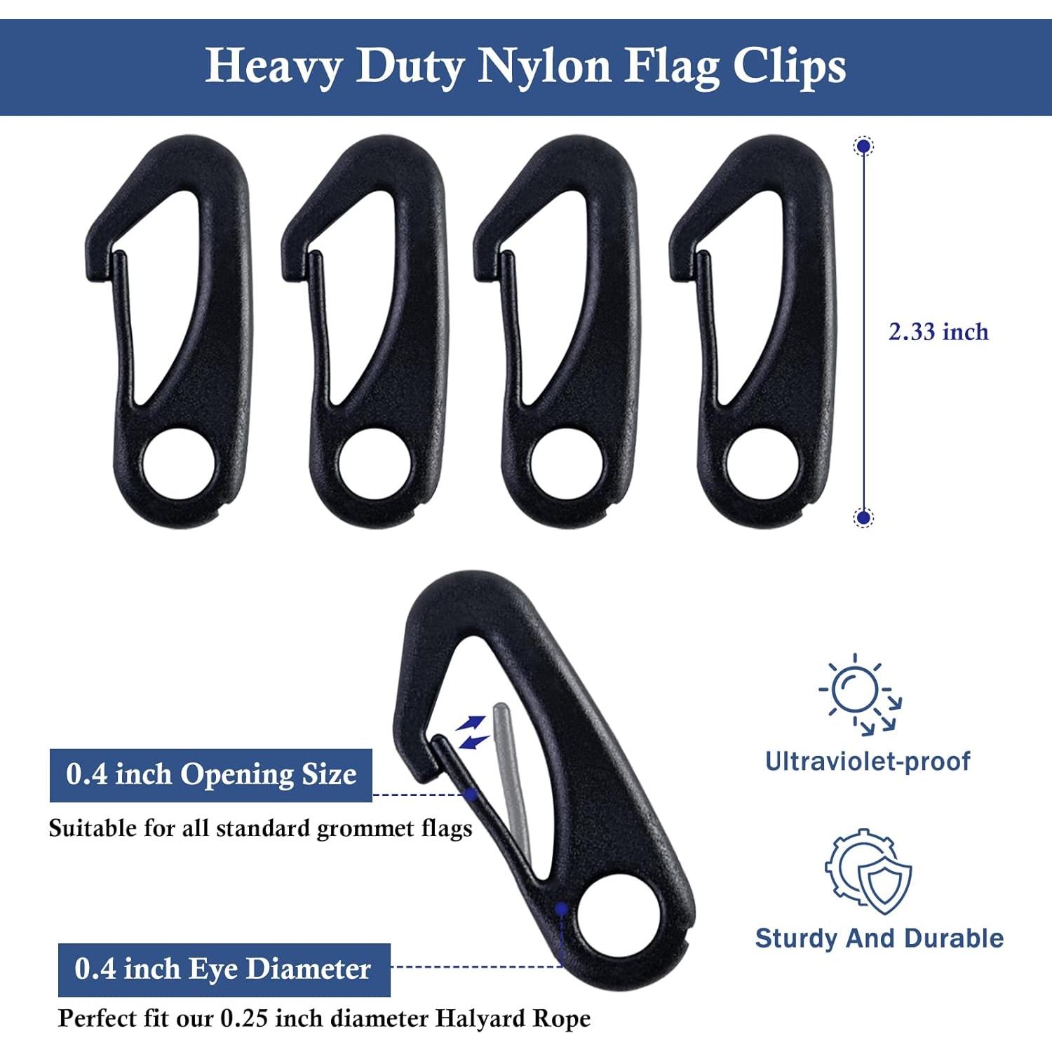 Kit de Cuerda para Asta de Bandera NQ 15 m Nylon con 4 Clips