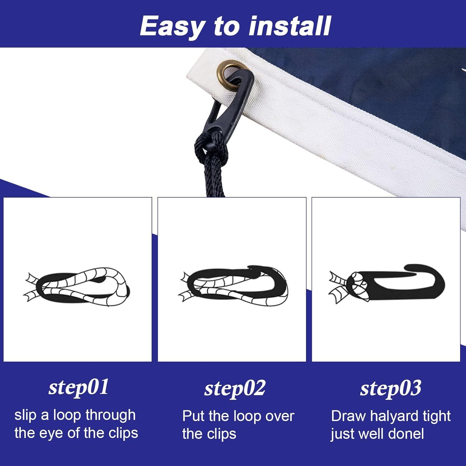 Kit de Cuerda para Asta de Bandera NQ 15 m Nylon con 4 Clips