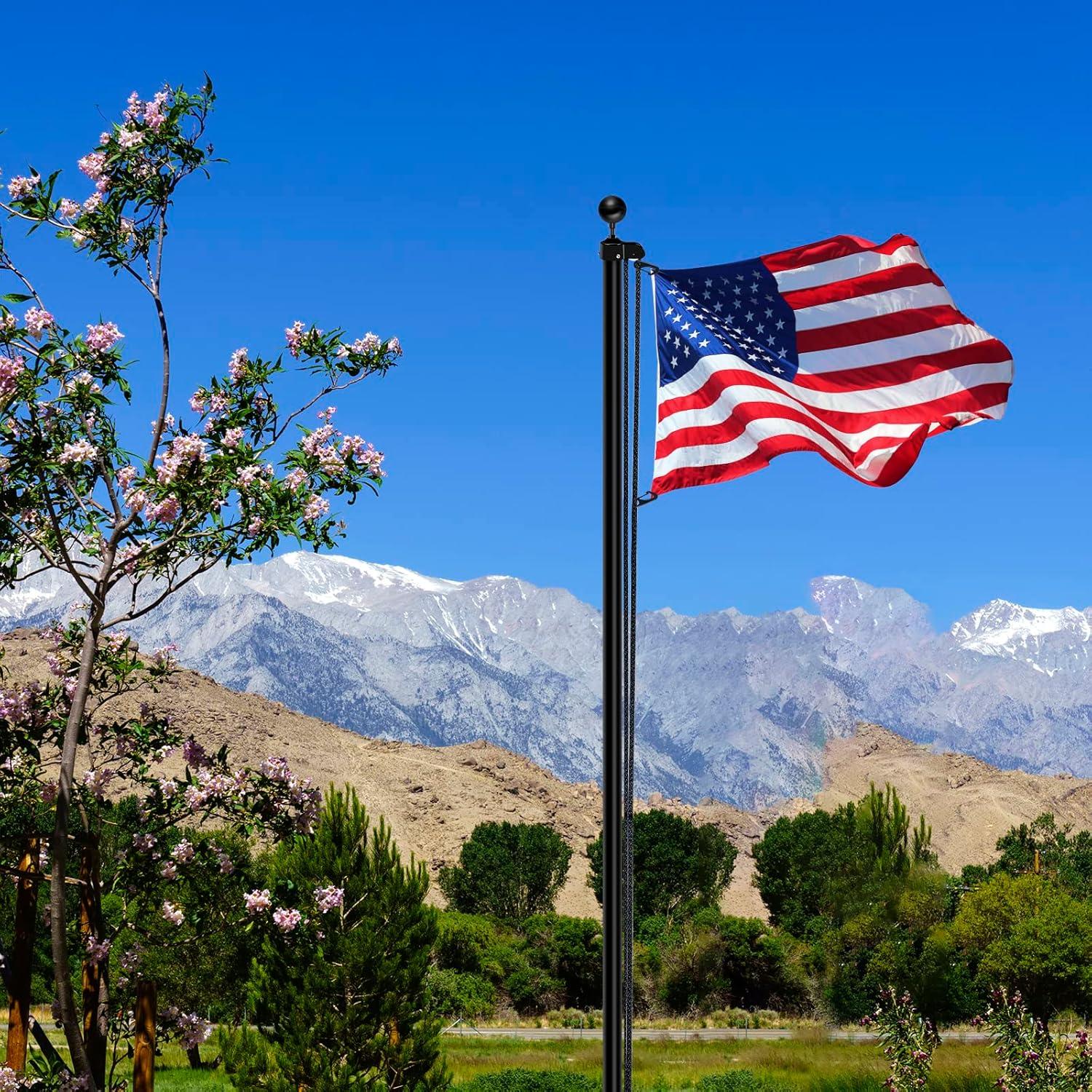 Kit de Cuerda para Asta de Bandera NQ 15 m Nylon con 4 Clips