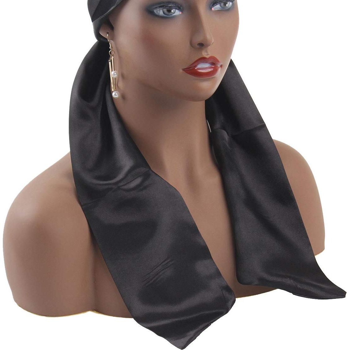 Banda de Sujeción para Peluca Leeven de Satén Negro 137x11 cm