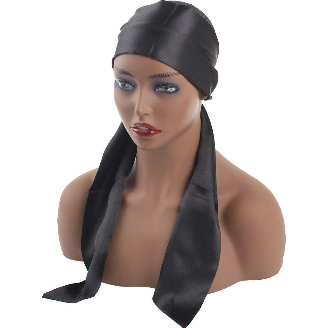 Banda de Sujeción para Peluca Leeven de Satén Negro 137x11 cm