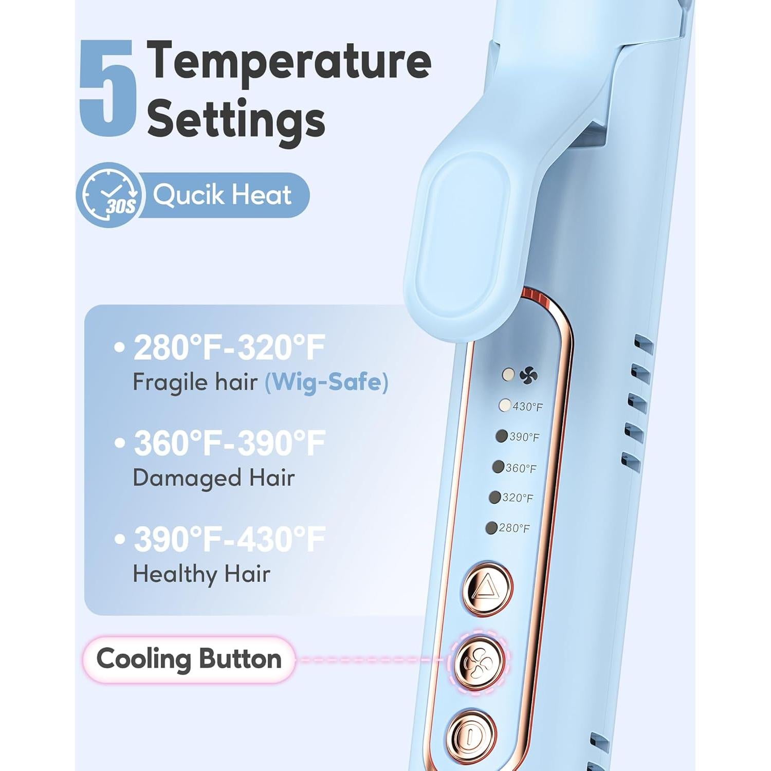 Plancha de Rizar 2 en 1 Farery Soft-Air Azul 140-220°C