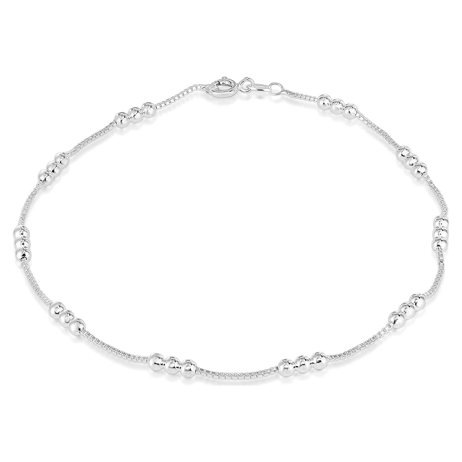 Pulsera de Tobillo de Plata Esterlina 925 Savlano 22.86 cm