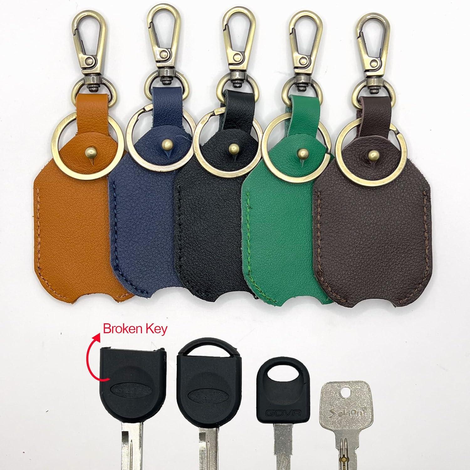 Funda de Llave de Cuero Genuino Jt012 Negra para Hombres y Mujeres