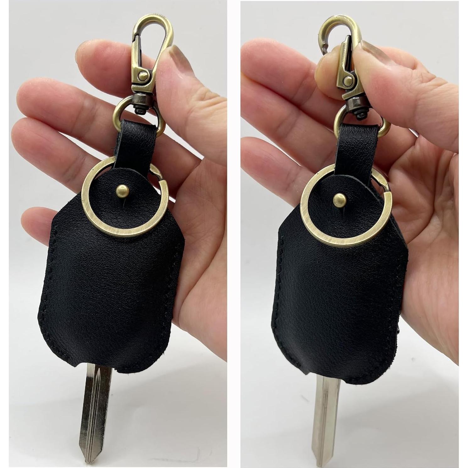 Funda de Llave de Cuero Genuino Jt012 Negra para Hombres y Mujeres