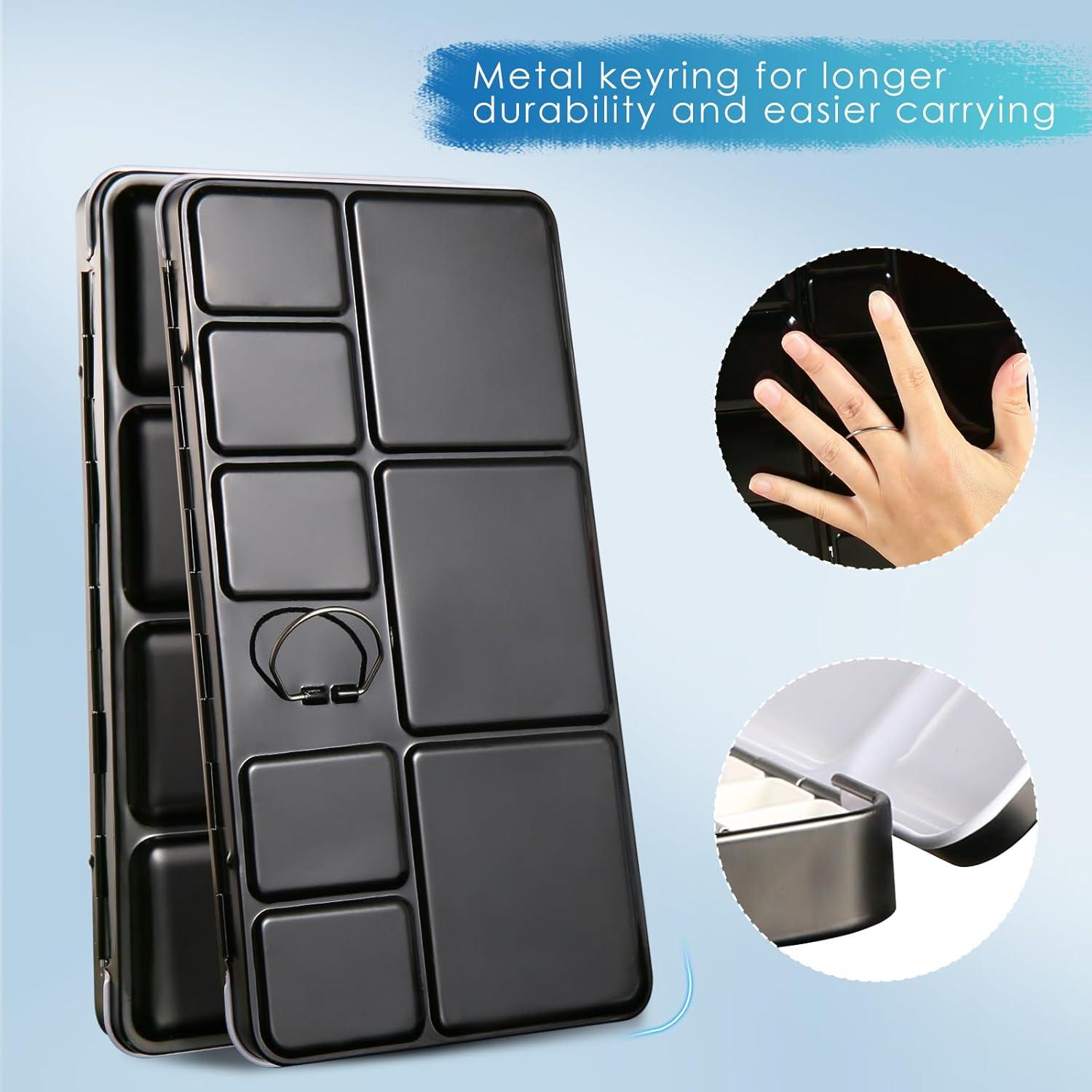 Paleta de Acuarela PEVART Vacía con 52 Medias Cubetas y Pincel