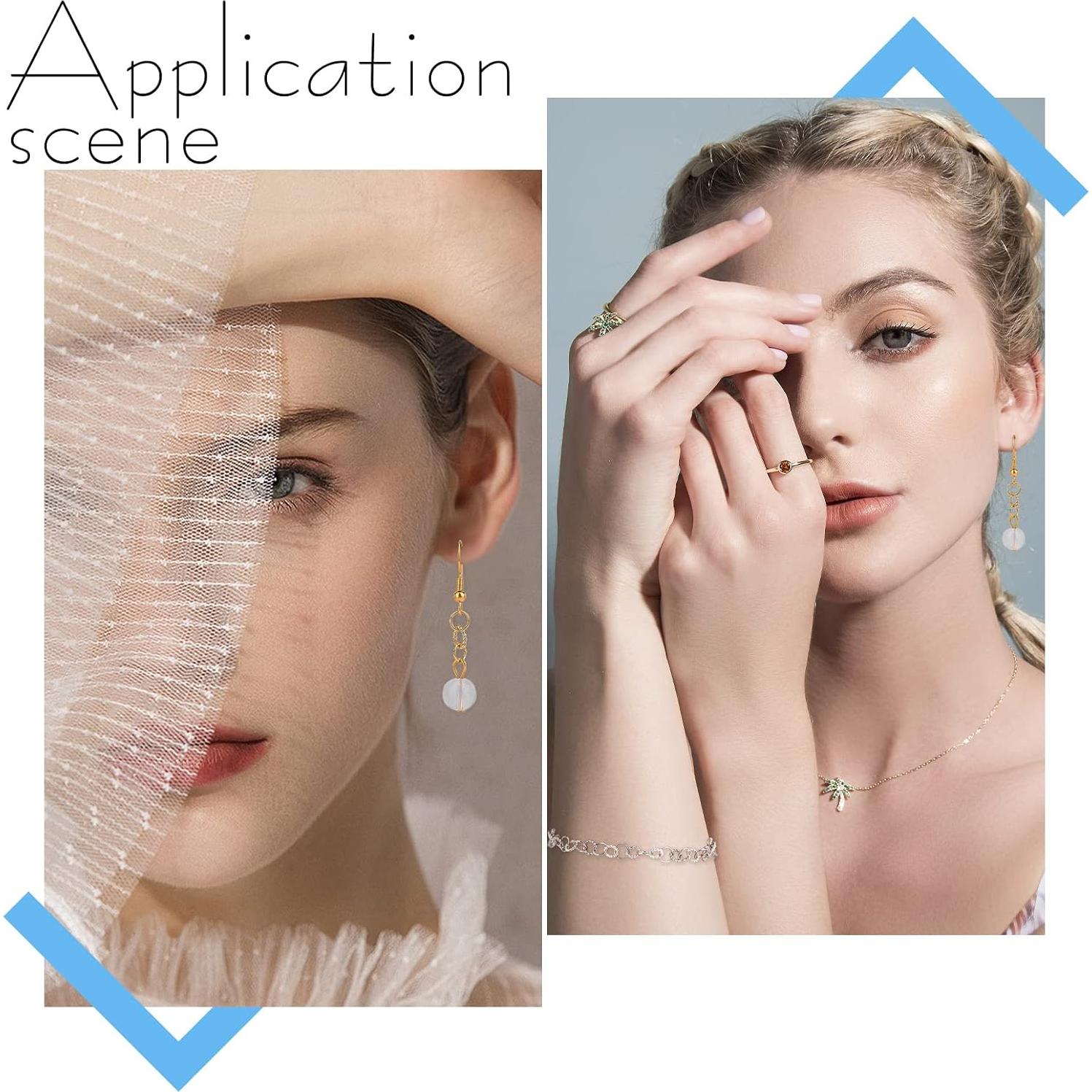 PH PandaHall 60 Anillos de Salto Cerrados 6mm Latón Baño Oro 24K