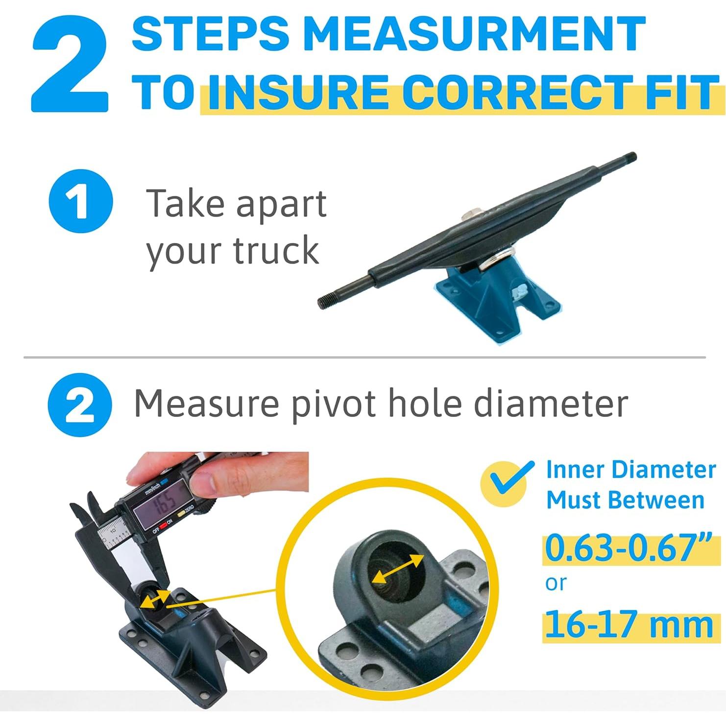 Kit de Hardware para Skateboard ELOS - Copas de Pivot y Accesorios