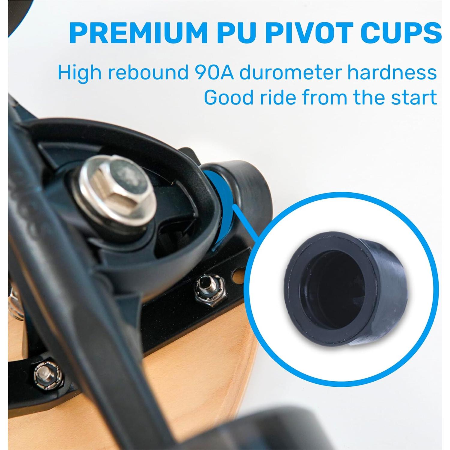 Kit de Hardware para Skateboard ELOS - Copas de Pivot y Accesorios