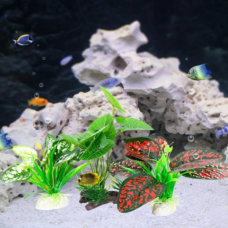 Plantas Artificiales para Reptiles Vtapliea 3PCS Verde