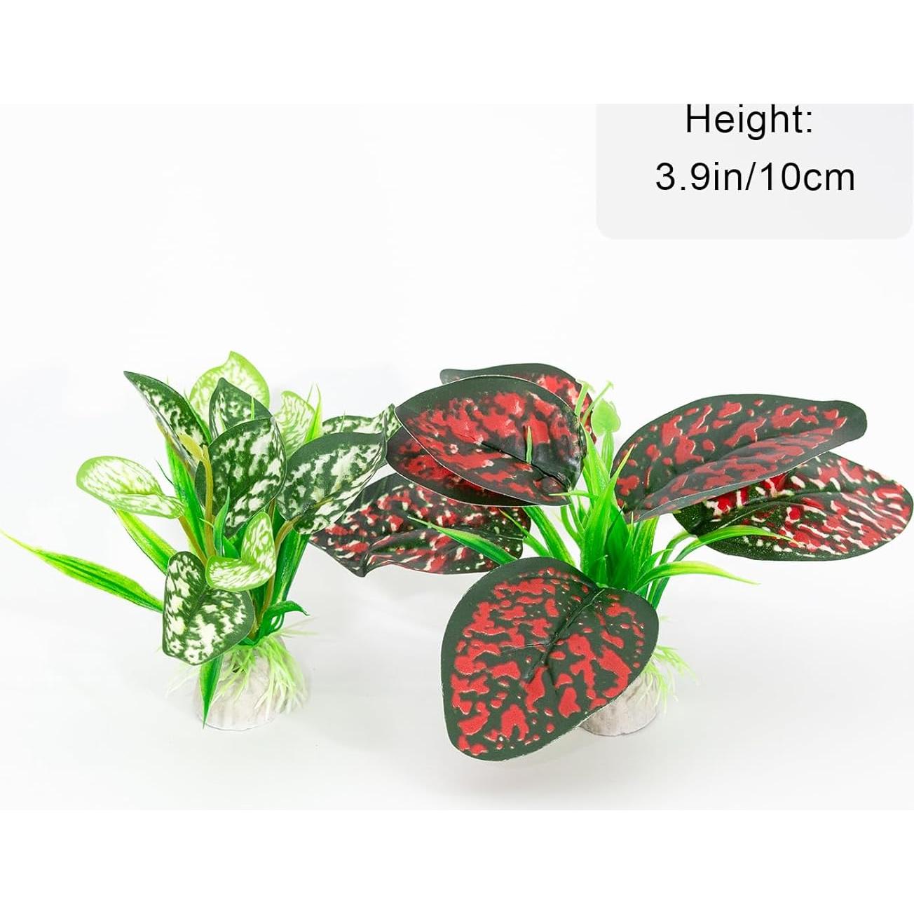 Plantas Artificiales para Reptiles Vtapliea 3PCS Verde