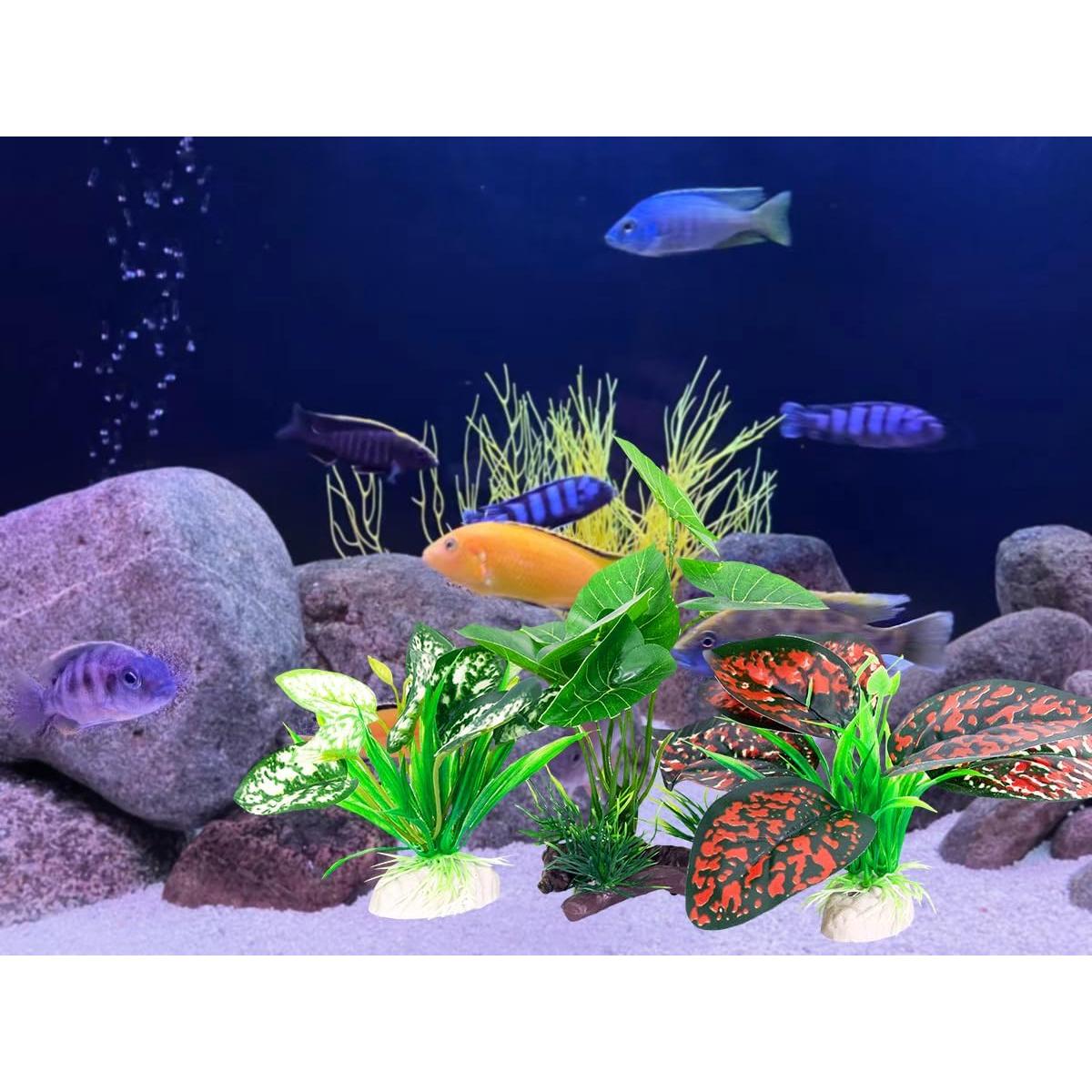 Plantas Artificiales para Reptiles Vtapliea 3PCS Verde