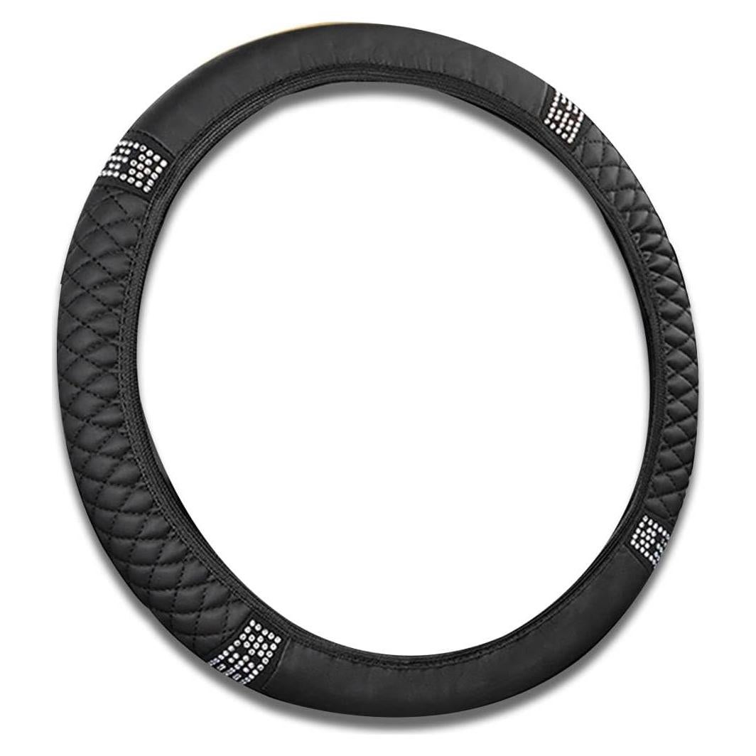 Cubierta de Volante de Coche Brillante Honibaoto 38 cm Negro