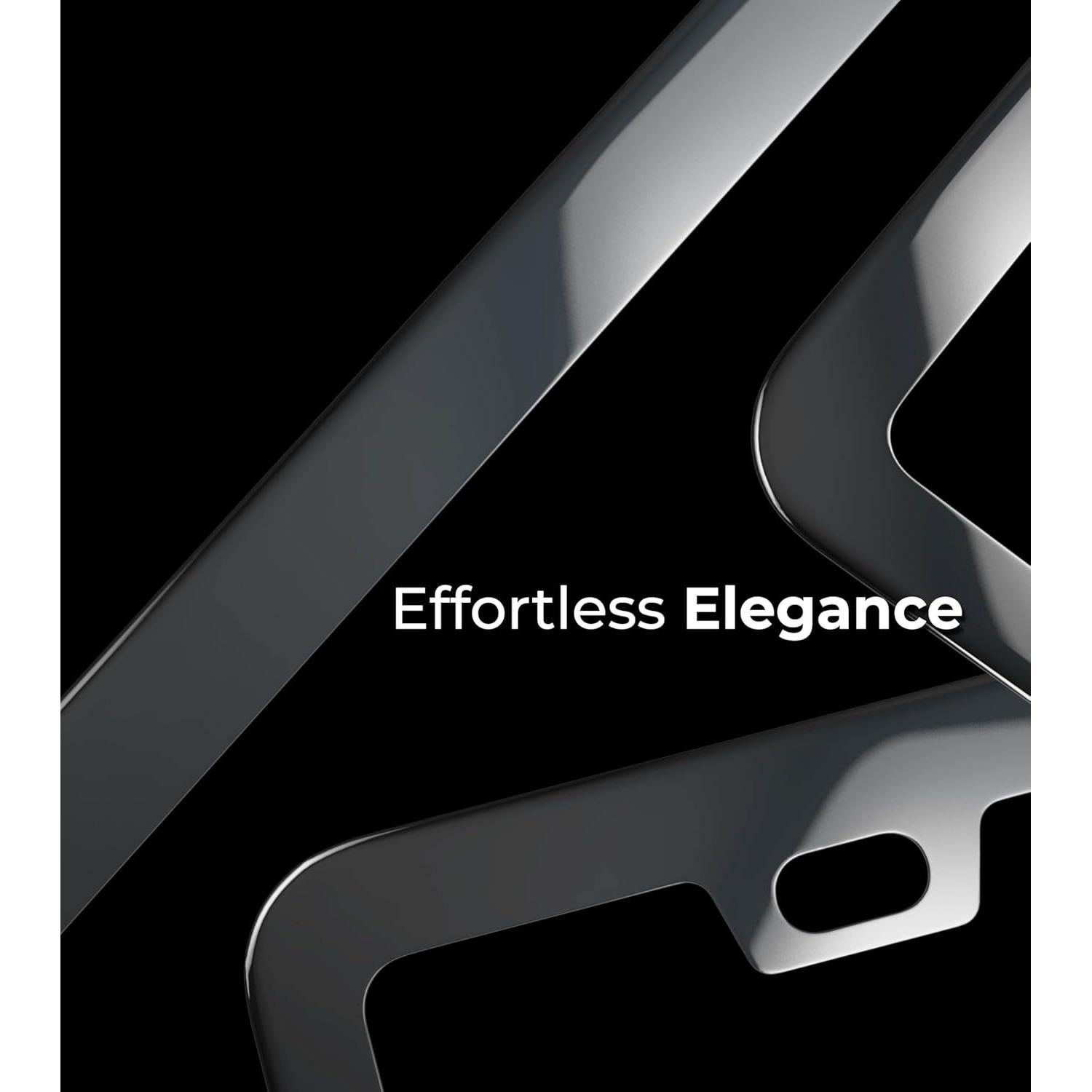 Marco de Placa de Licencia Deselen 350-ZGI Negro Espejo 2 Piezas