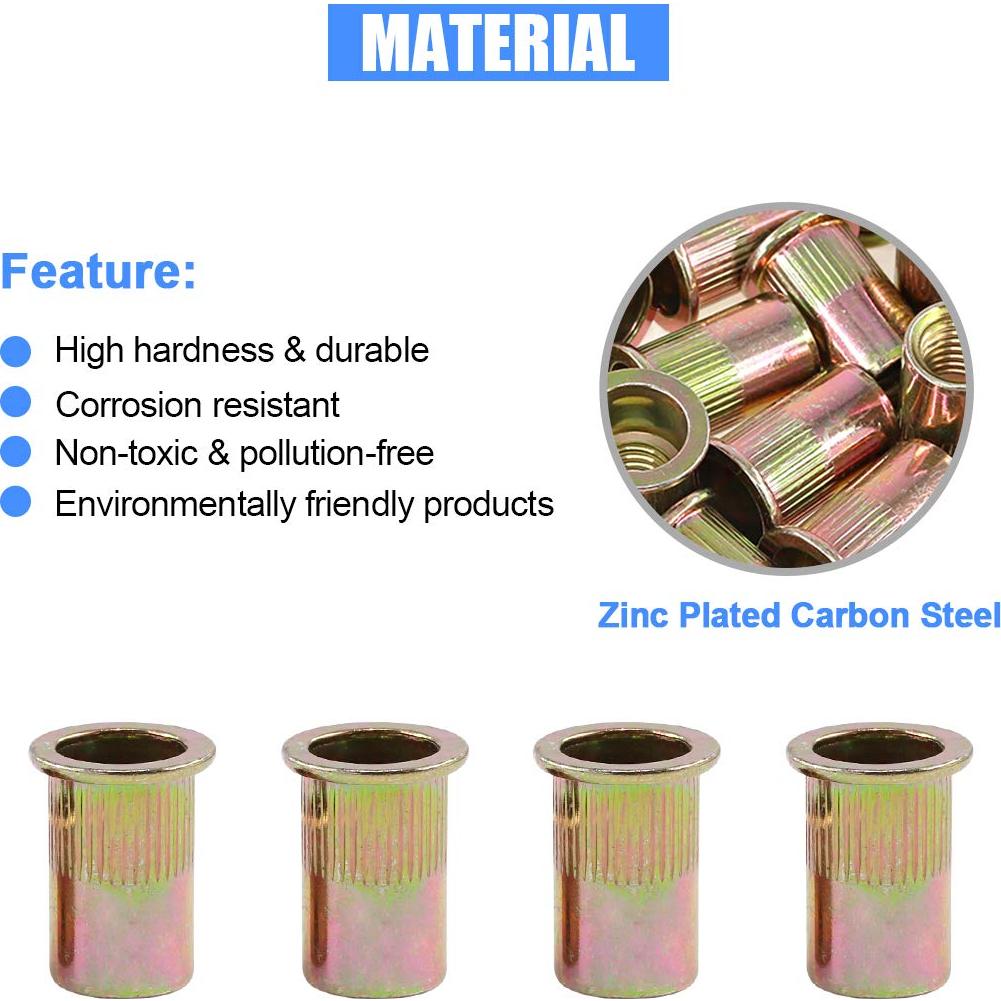 Set de 50 Tuercas Remachadas Glarks 1/2"-13UNC Acero Carbono