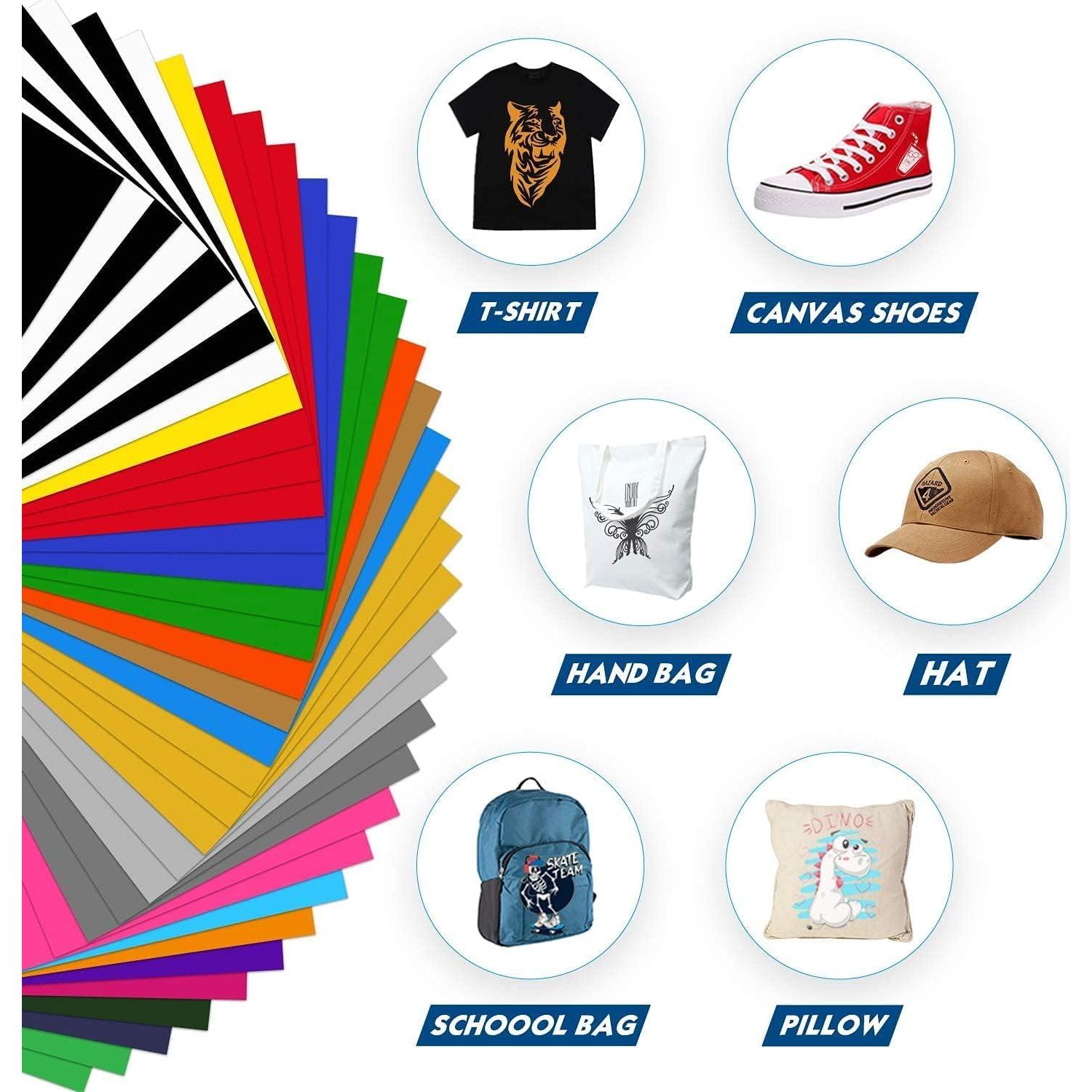 Paquete de Vinilo de Transferencia de Calor YUITCE 37 Hojas 30.48x25.4cm