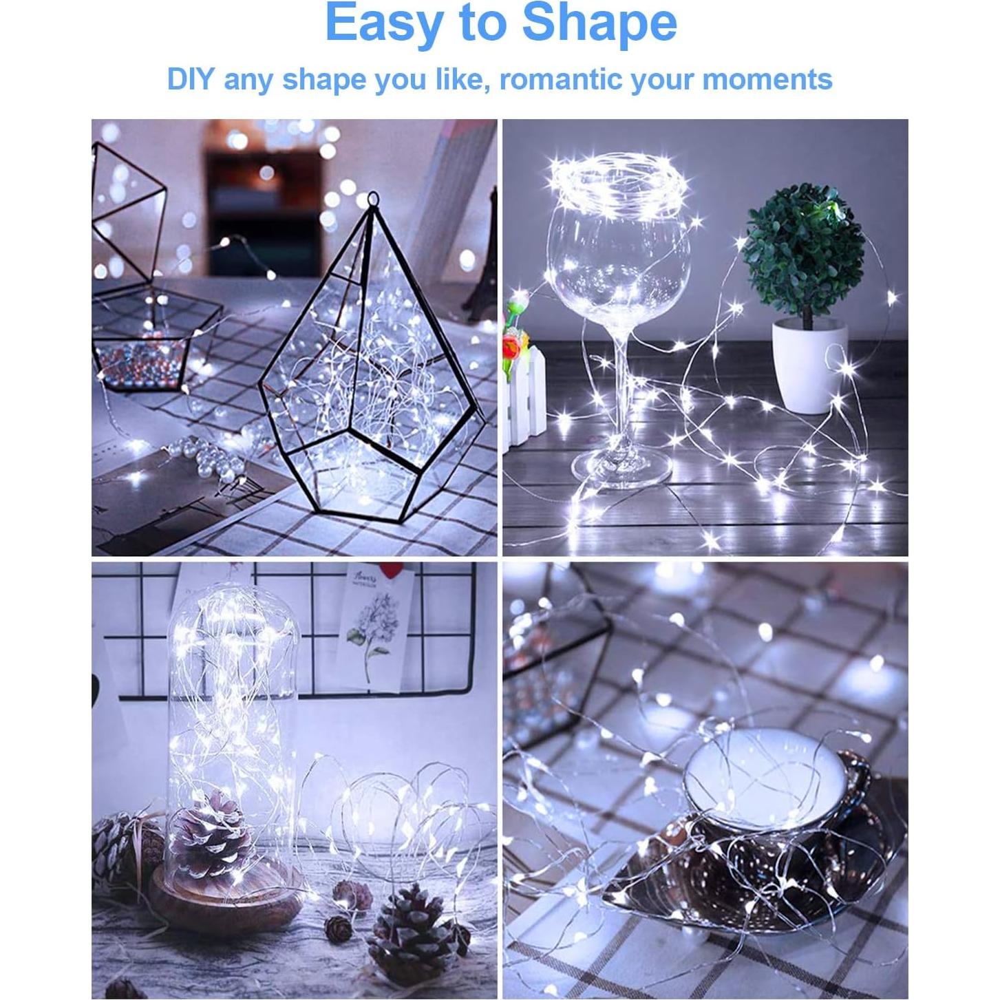 Luces de Hadas HOBAYS 20 LEDs 1.01m Cuerda Alambre Cobre Blanco Frío